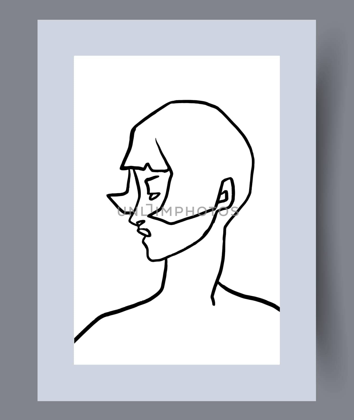 Printable wall art vector poster set. Hand drawn minimalism design for scandinavian interior.