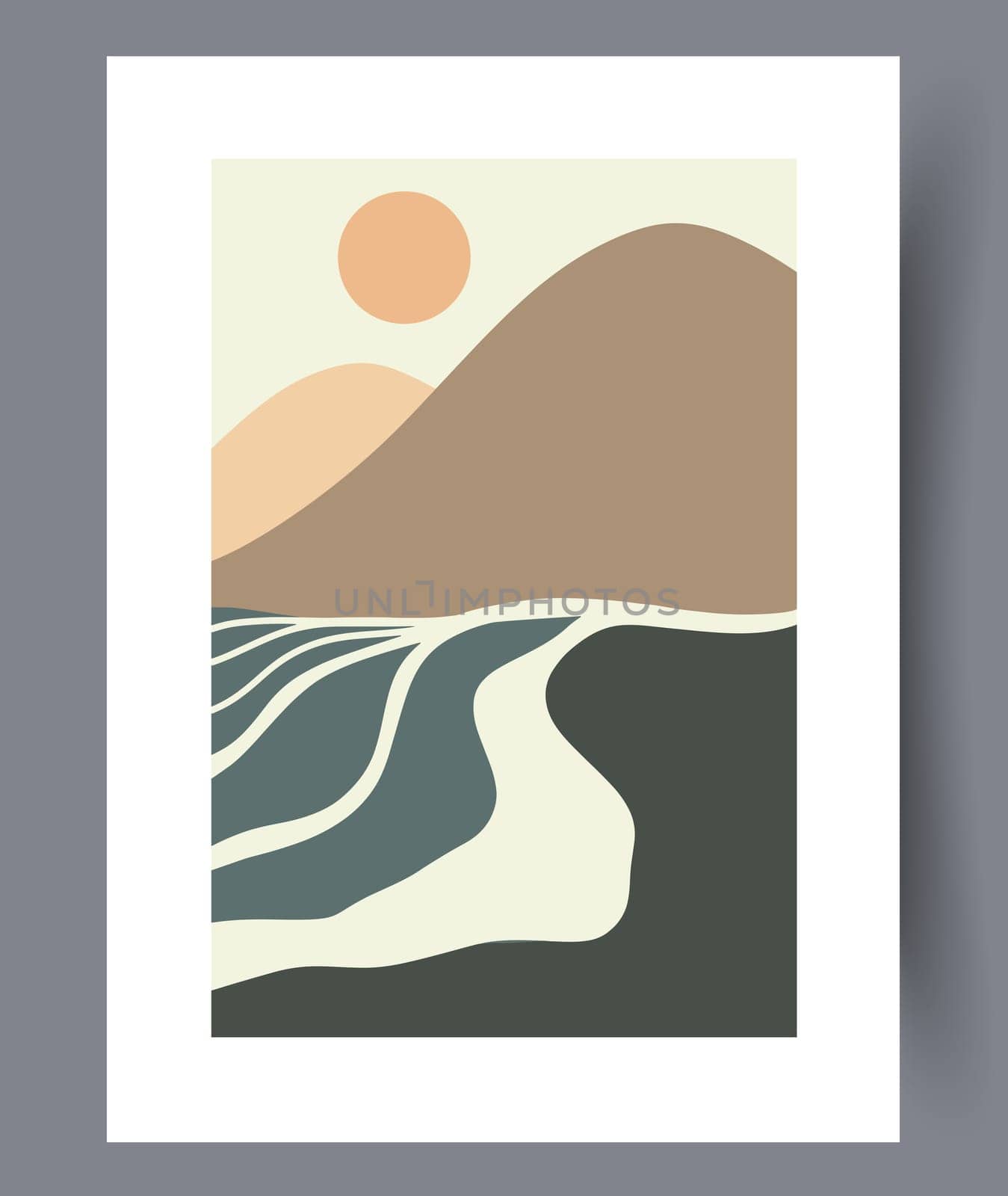 Printable wall art vector poster set. Hand drawn minimalism design for scandinavian interior.
