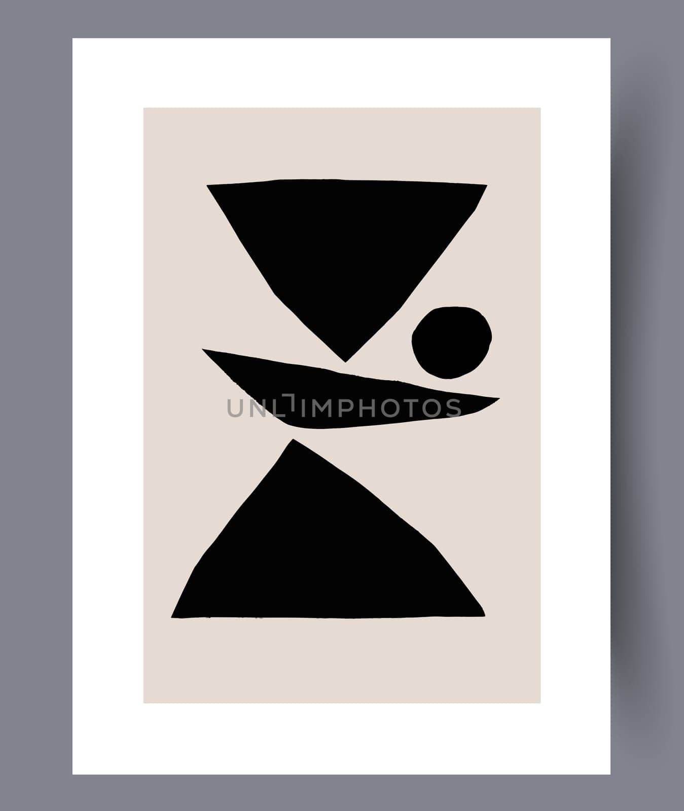 Printable wall art vector poster set. Hand drawn minimalism design for scandinavian interior.