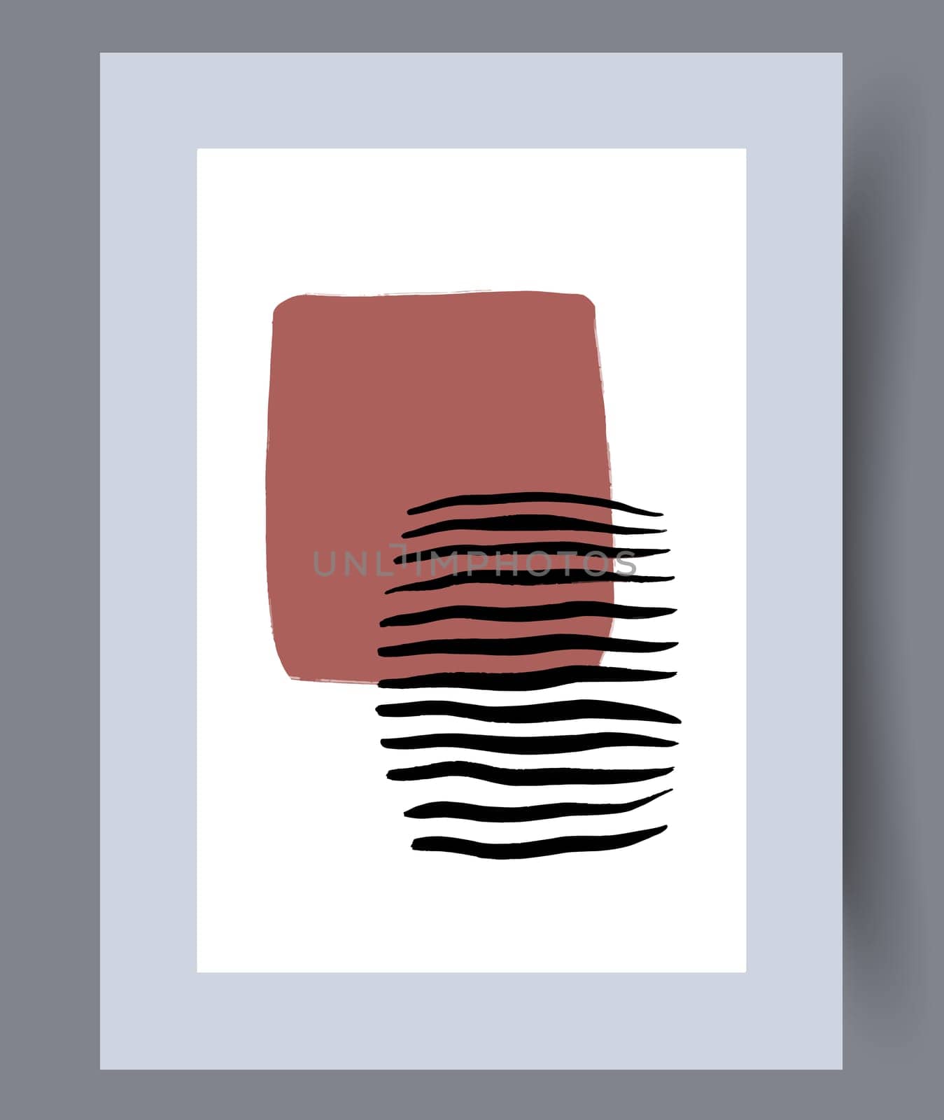 Printable wall art vector poster set. Hand drawn minimalism design for scandinavian interior.