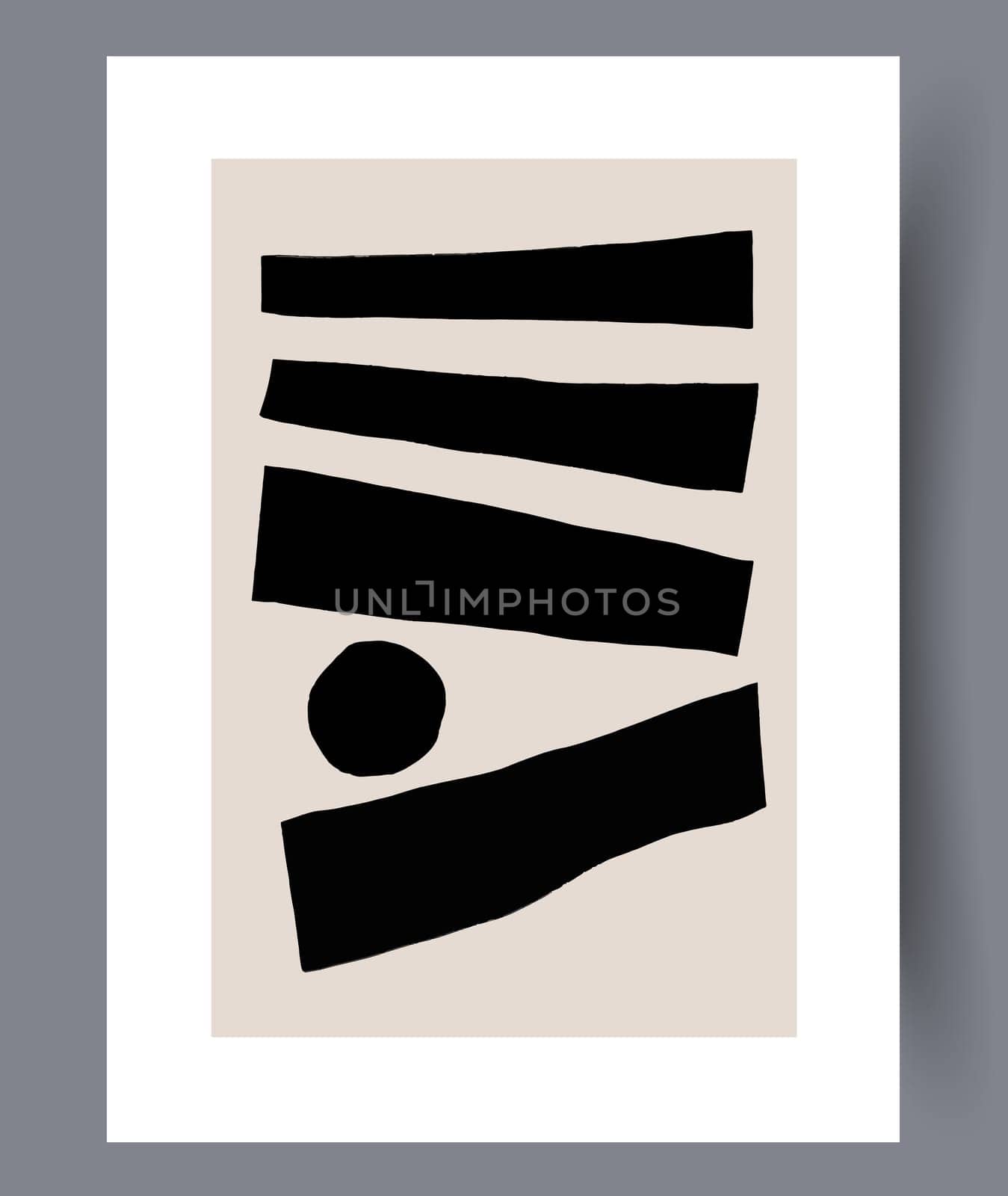 Printable wall art vector poster set. Hand drawn minimalism design for scandinavian interior.