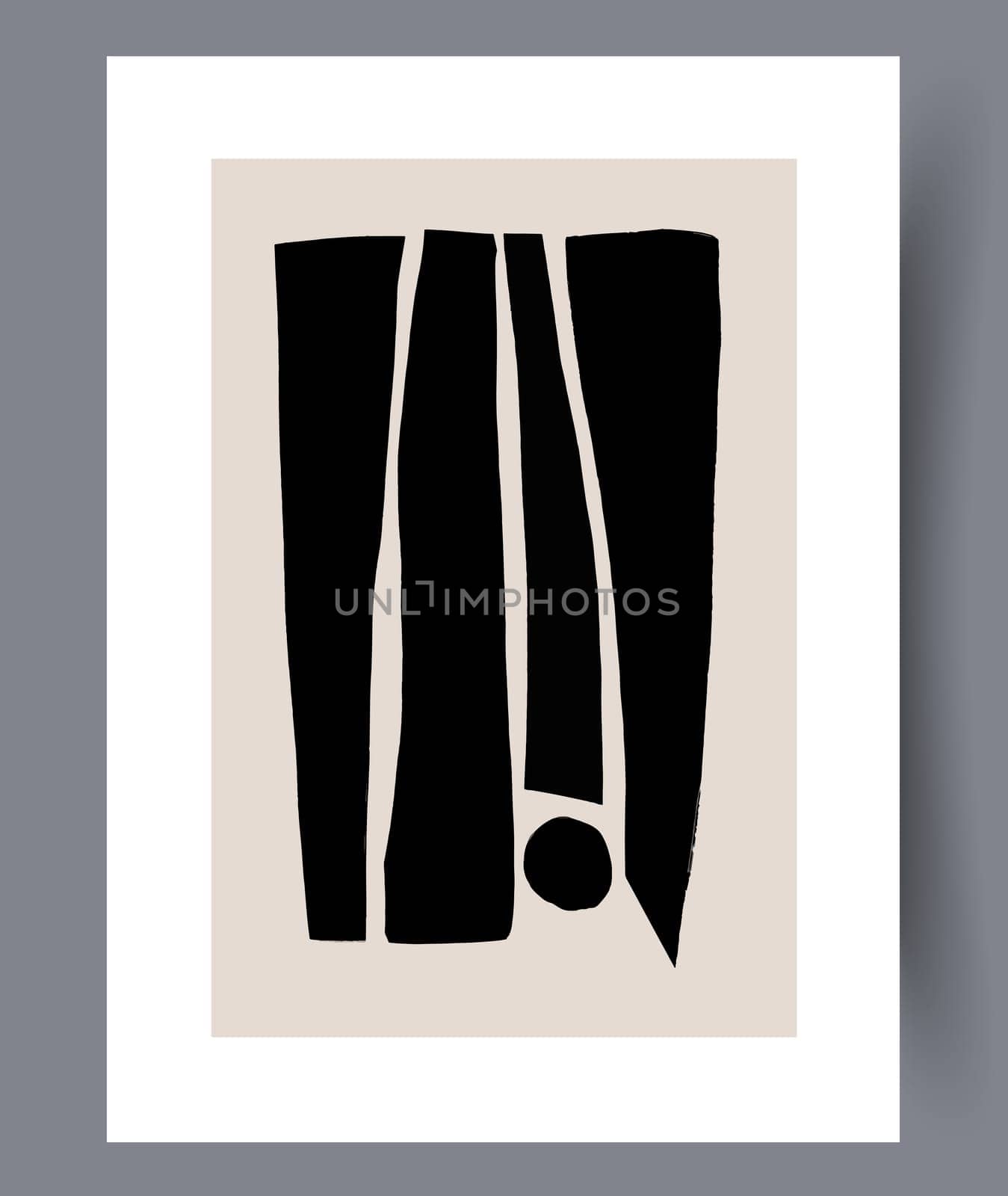 Printable wall art vector poster set. Hand drawn minimalism design for scandinavian interior.