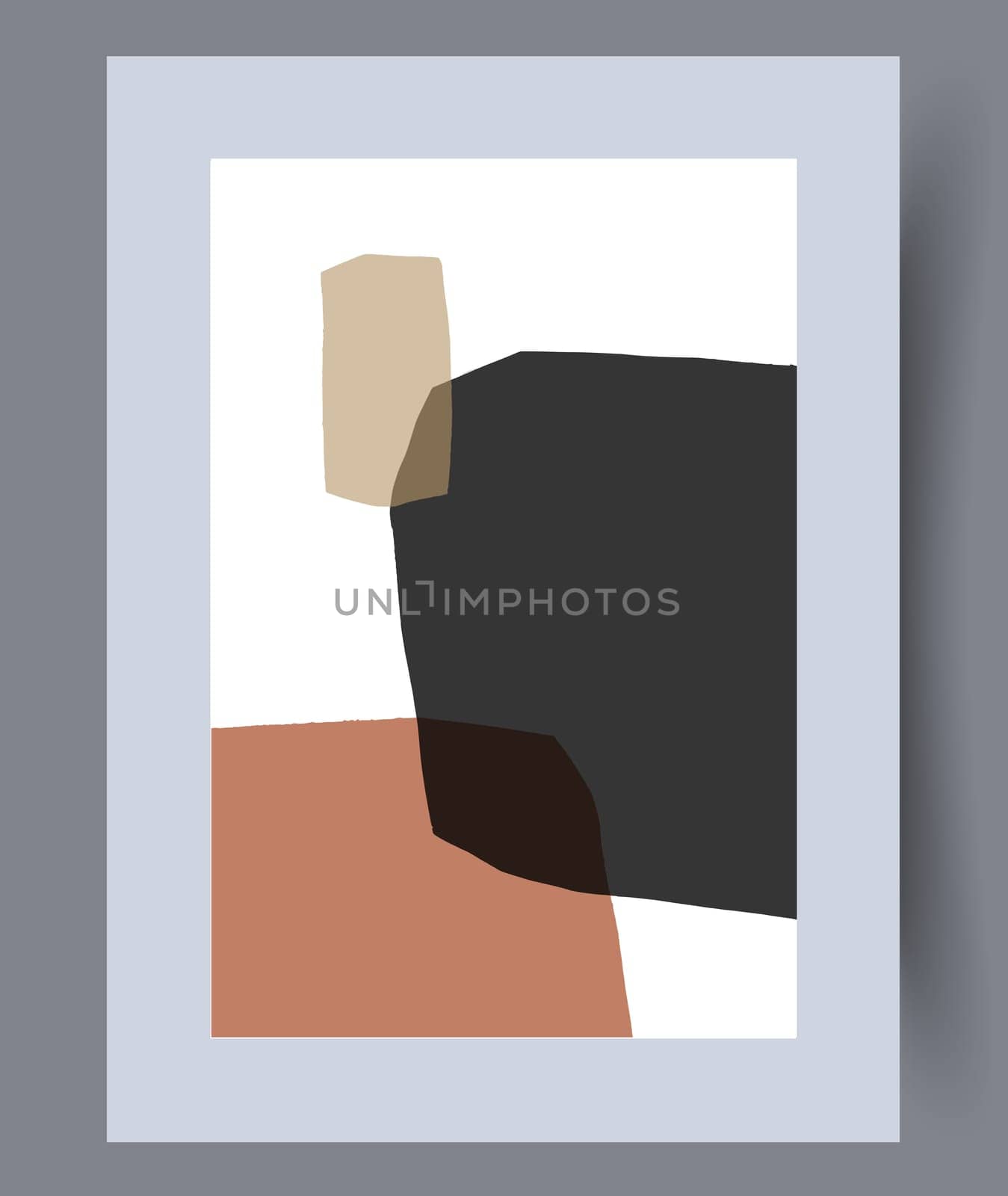 Printable wall art vector poster set. Hand drawn minimalism design for scandinavian interior.