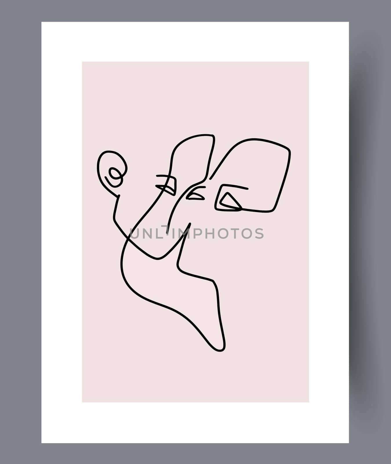 Printable wall art vector poster set. Hand drawn minimalism design for scandinavian interior.