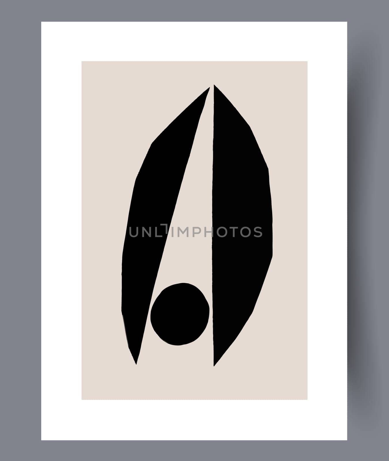 Printable wall art vector poster set. Hand drawn minimalism design for scandinavian interior.