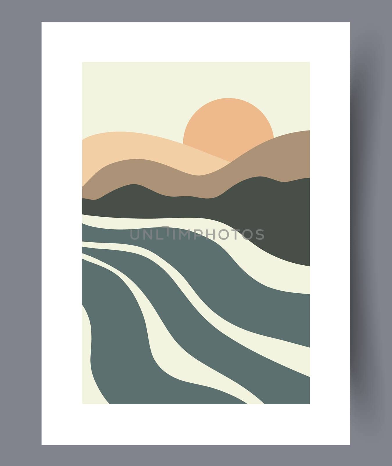 Printable wall art vector poster set. Hand drawn minimalism design for scandinavian interior.