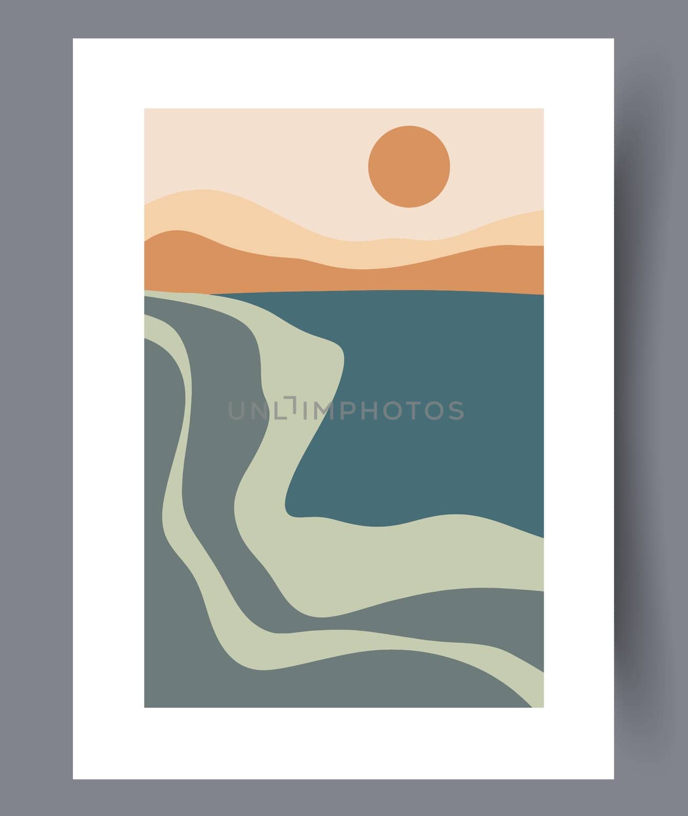 Printable wall art vector poster set. Hand drawn minimalism design for scandinavian interior.