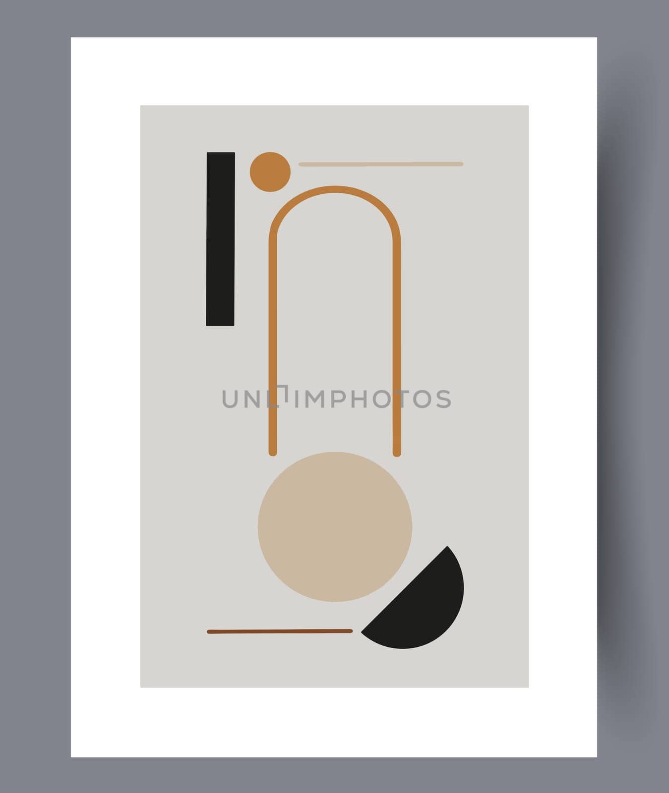 Printable wall art vector poster set. Hand drawn minimalism design for scandinavian interior.