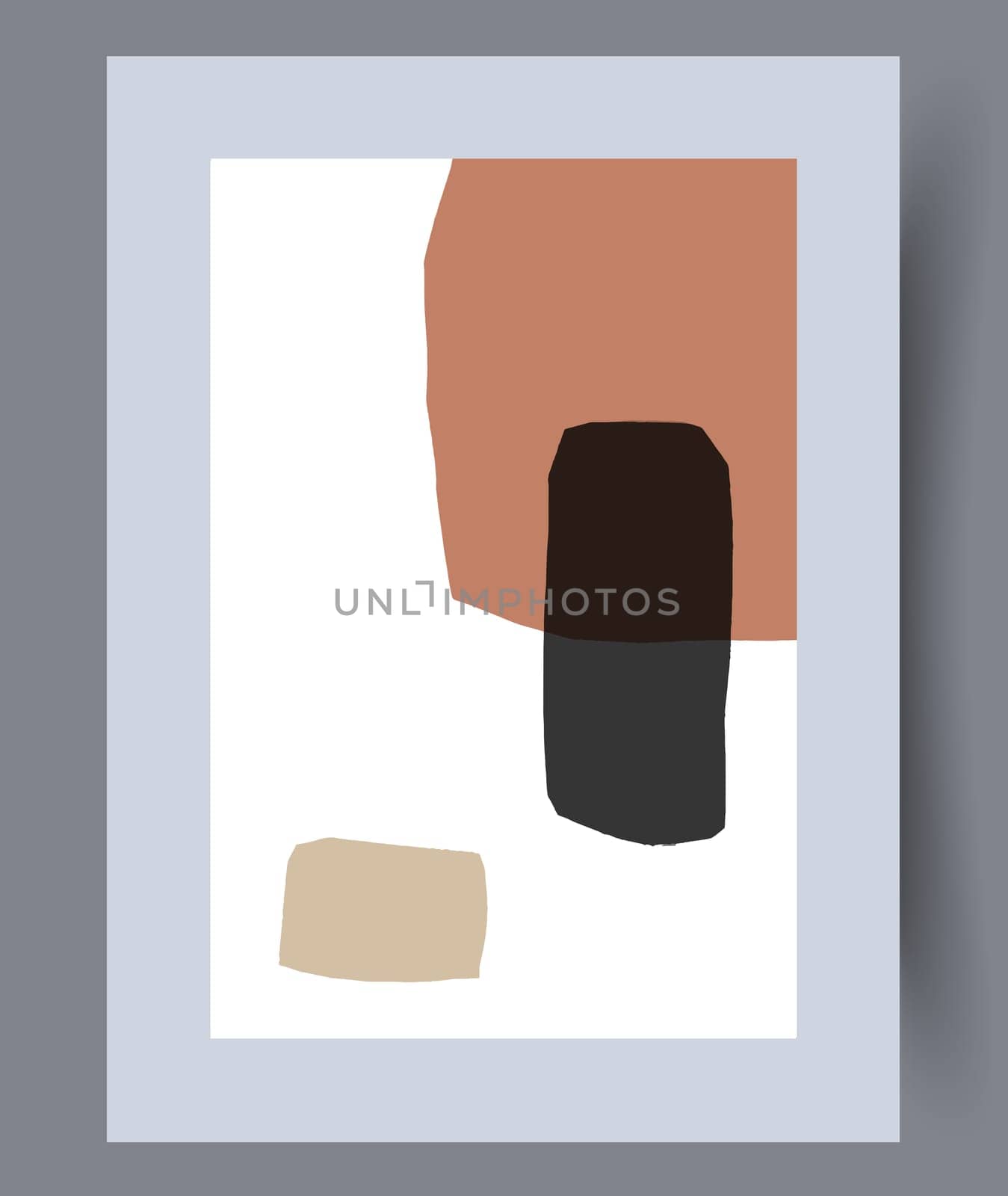 Printable wall art vector poster set. Hand drawn minimalism design for scandinavian interior.