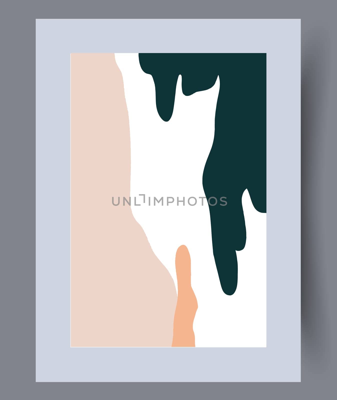 Printable wall art vector poster set. Hand drawn minimalism design for scandinavian interior.