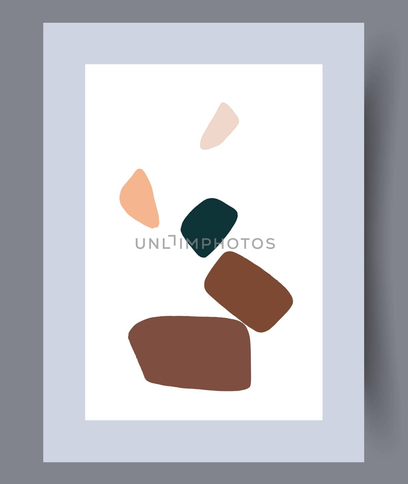 Printable wall art vector poster set. Hand drawn minimalism design for scandinavian interior.