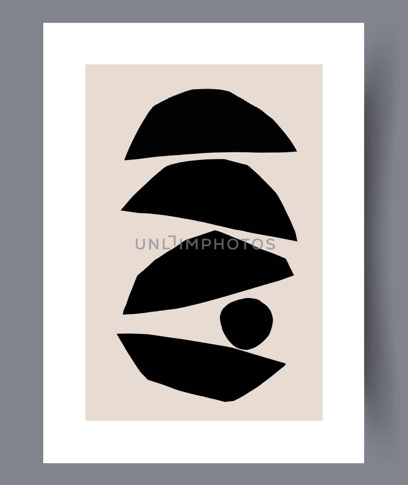 Printable wall art vector poster set. Hand drawn minimalism design for scandinavian interior.