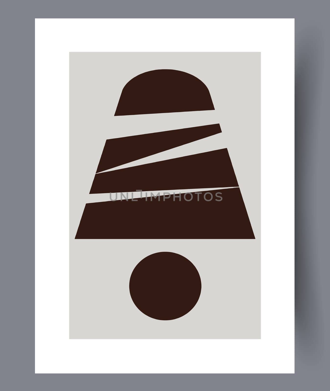Printable wall art vector poster set. Hand drawn minimalism design for scandinavian interior.