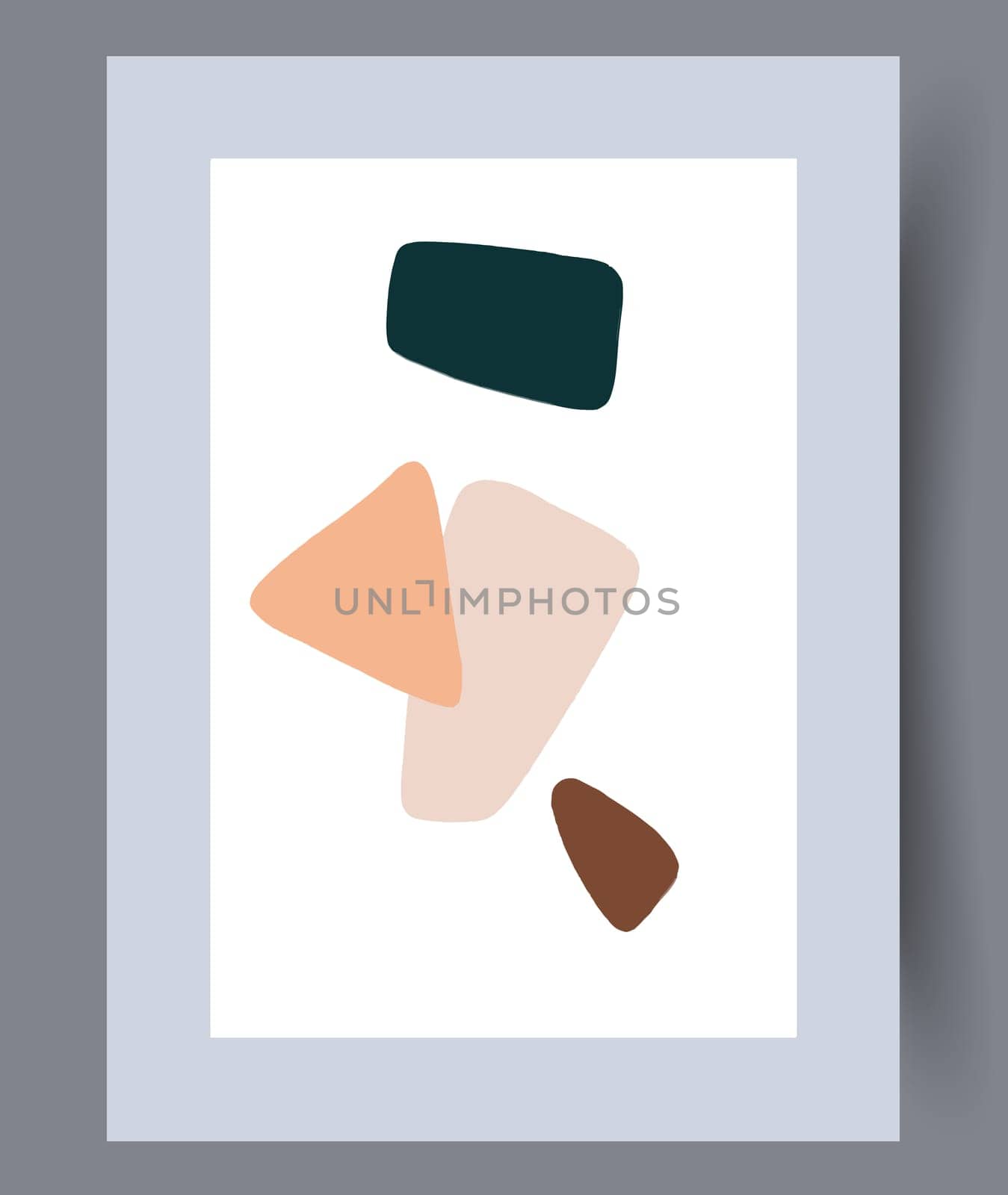 Printable wall art vector poster set. Hand drawn minimalism design for scandinavian interior.