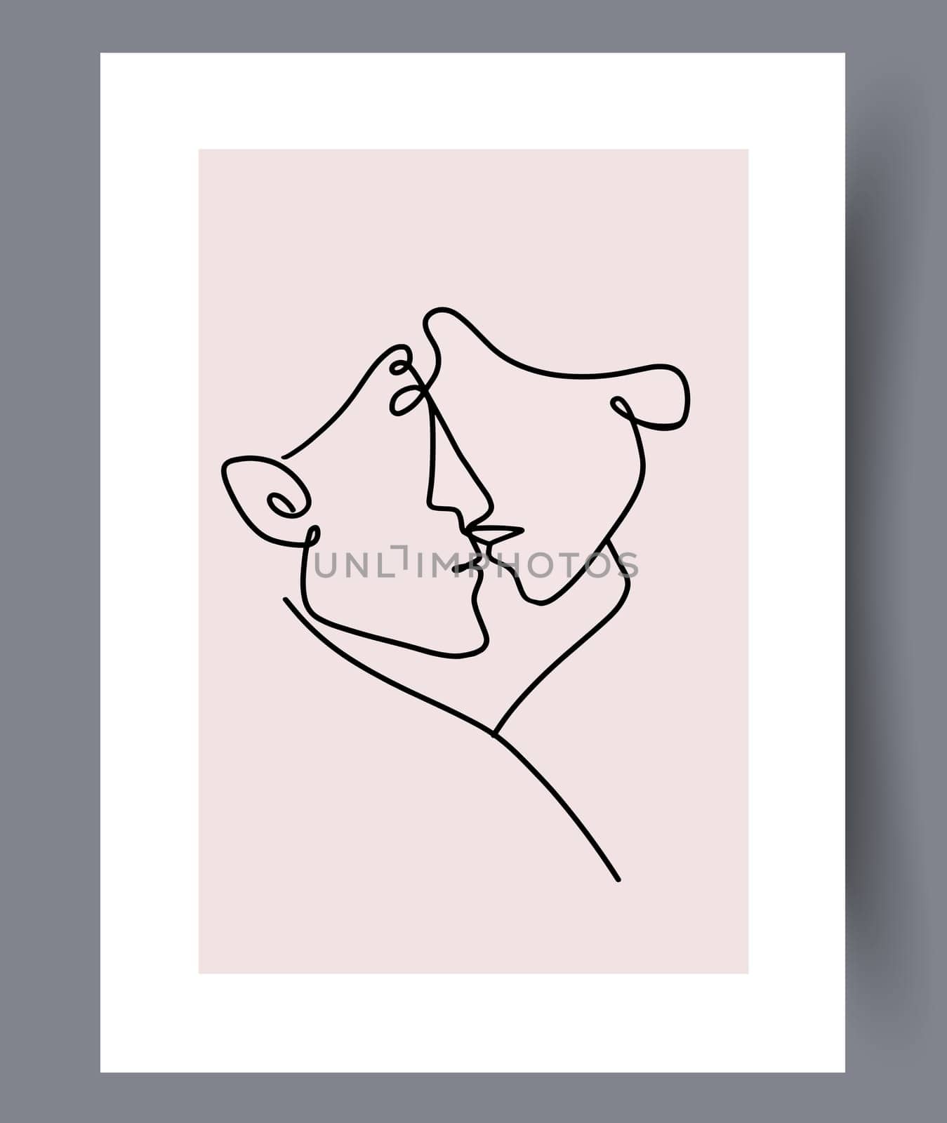Printable wall art vector poster set. Hand drawn minimalism design for scandinavian interior.