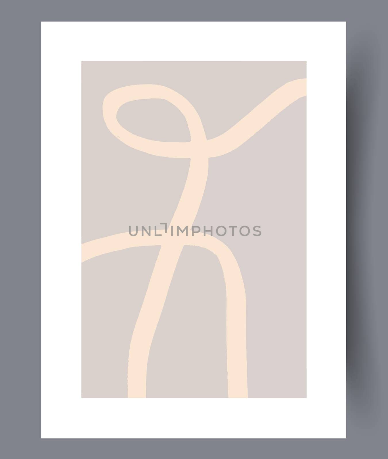Printable wall art vector poster set. Hand drawn minimalism design for scandinavian interior.