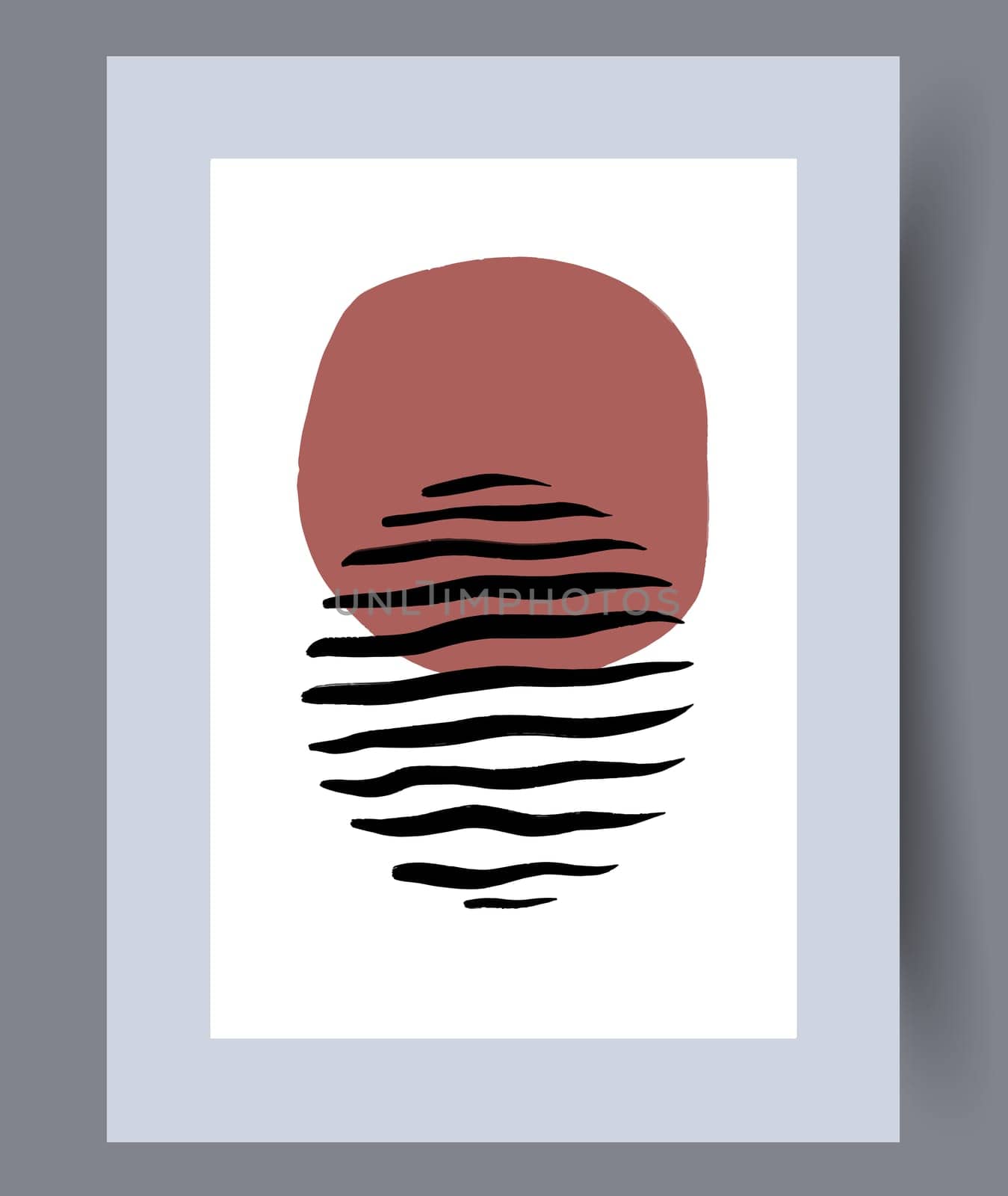 Printable wall art vector poster set. Hand drawn minimalism design for scandinavian interior.