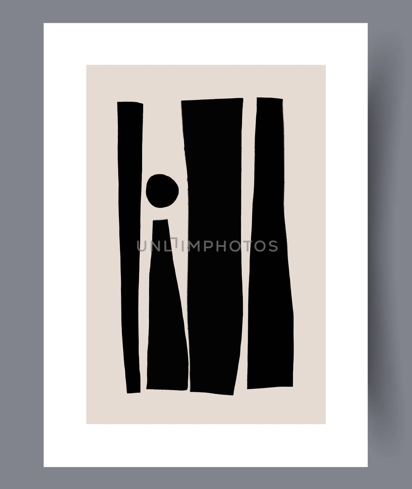Printable wall art vector poster set. Hand drawn minimalism design for scandinavian interior.