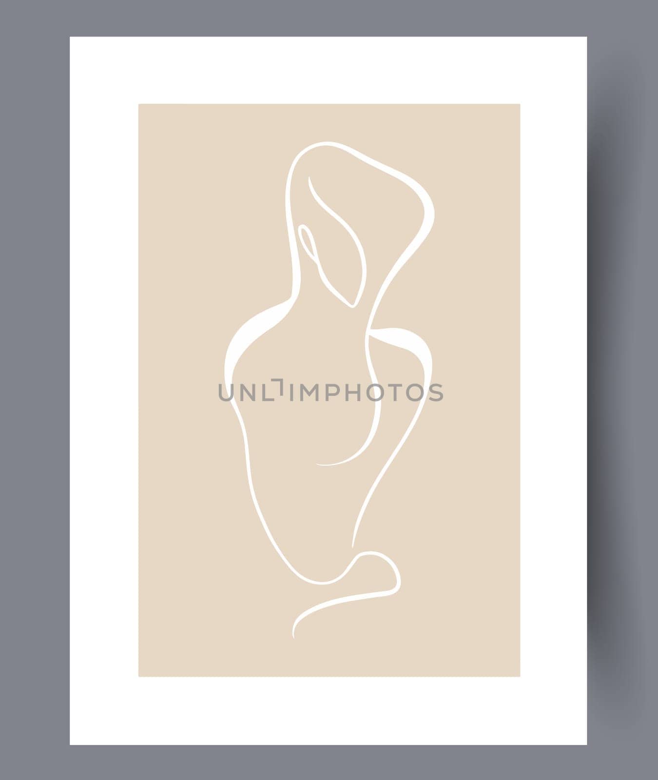 Printable wall art vector poster set. Hand drawn minimalism design for scandinavian interior.
