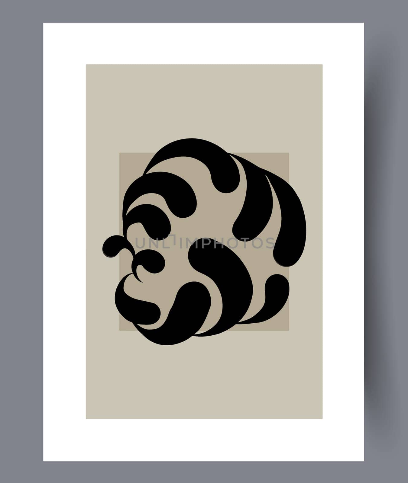 Printable wall art vector poster set. Hand drawn minimalism design for scandinavian interior.
