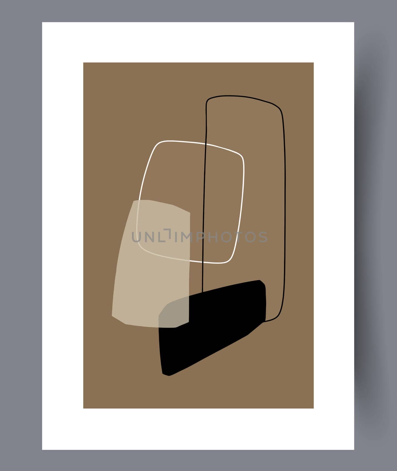 Printable wall art vector poster set vector. Vector illustrationPrintable wall art vector poster set. Hand drawn minimalism design for scandinavian interior.