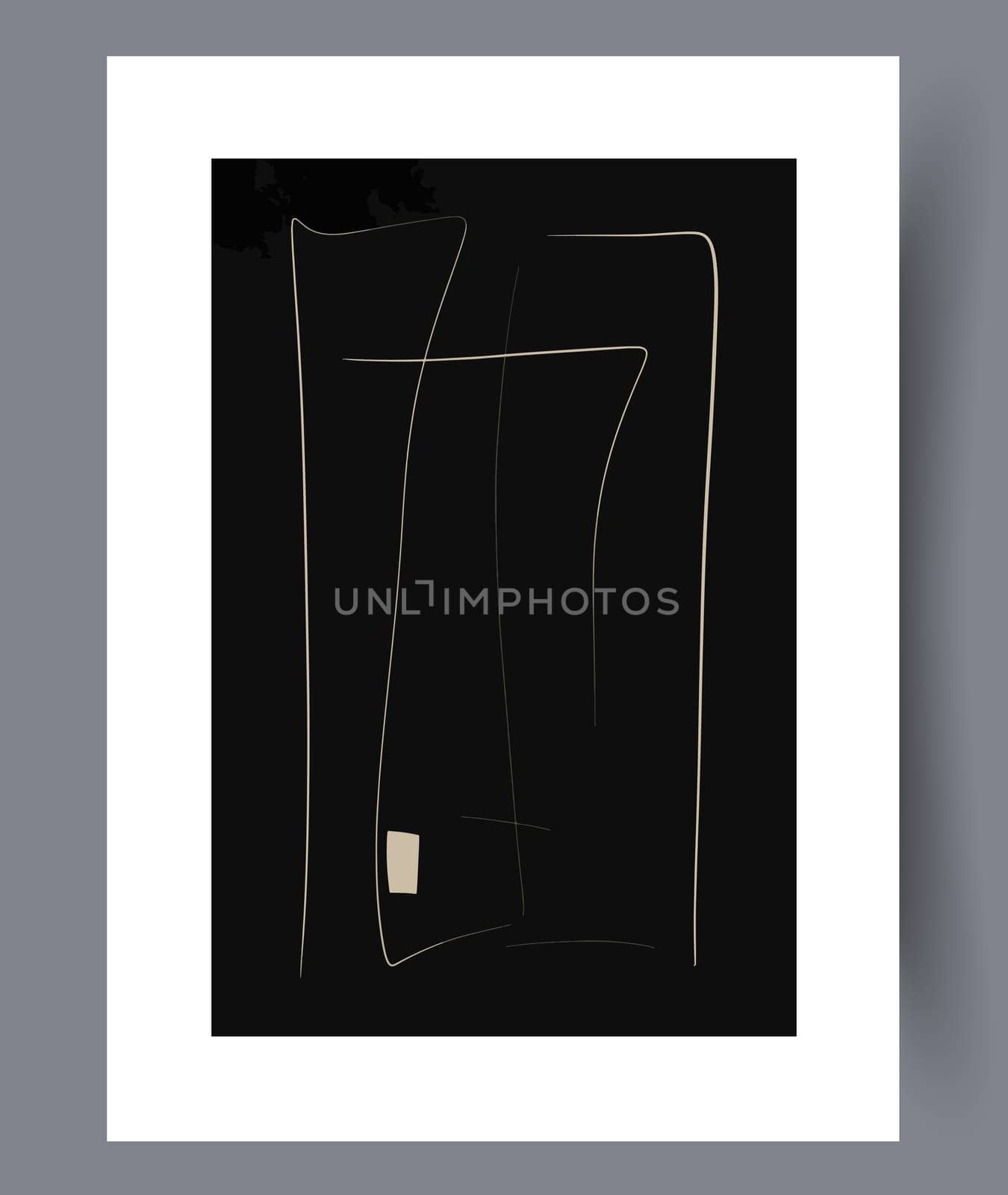 Printable wall art vector poster set vector. Vector illustrationPrintable wall art vector poster set. Hand drawn minimalism design for scandinavian interior.