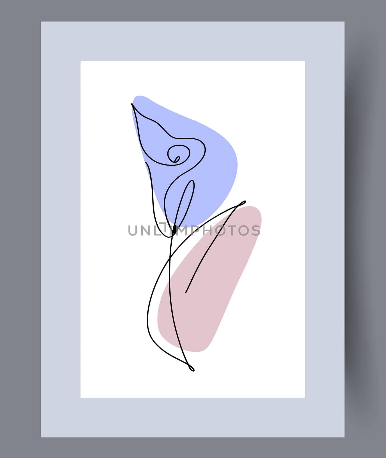 Printable wall art vector poster set. Hand drawn minimalism design for scandinavian interior.