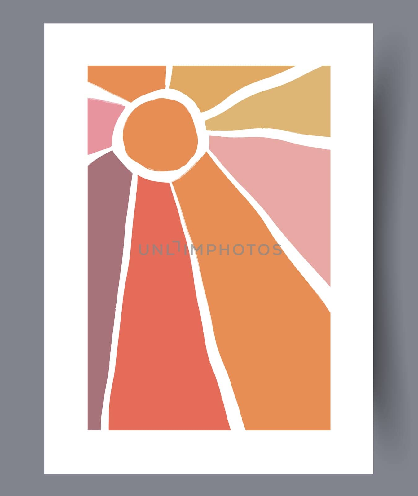 Printable wall art vector poster set. Hand drawn minimalism design for scandinavian interior.
