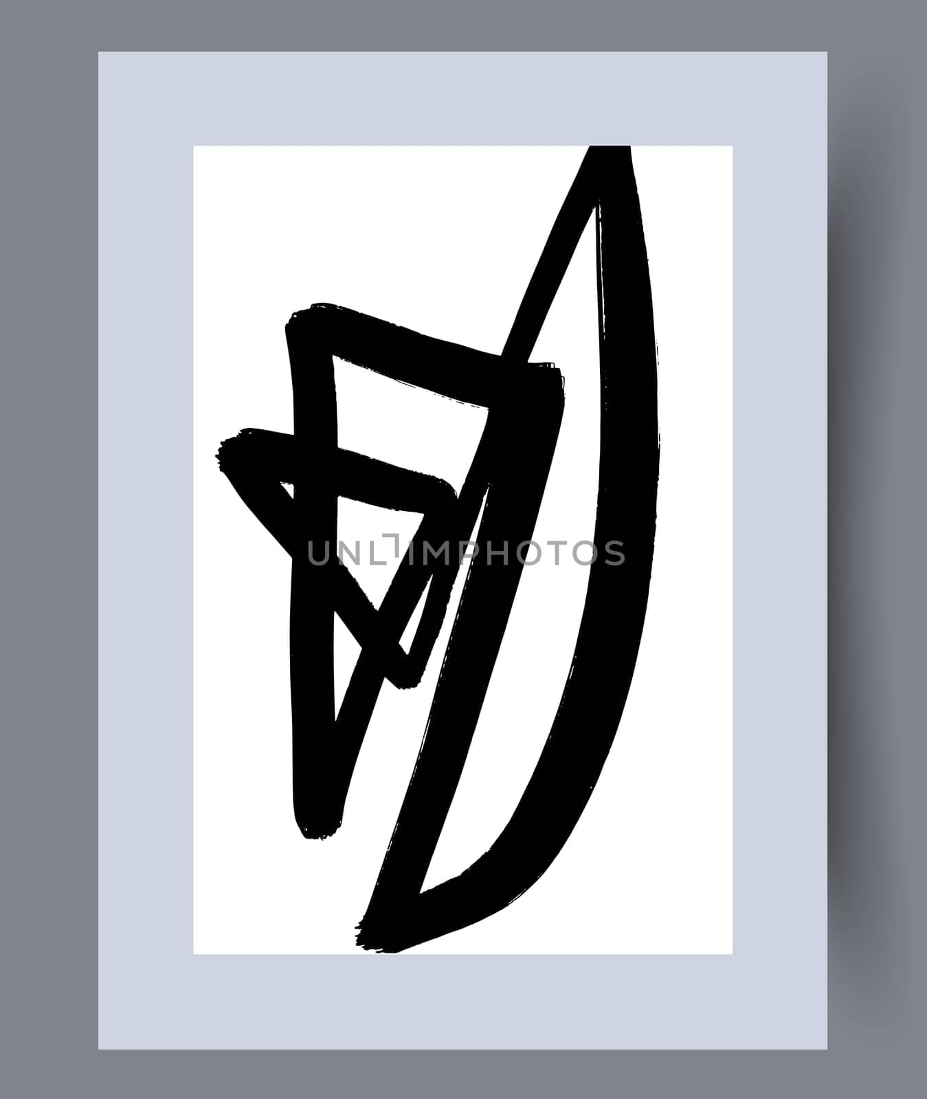Printable wall art vector poster set. Hand drawn minimalism design for scandinavian interior.
