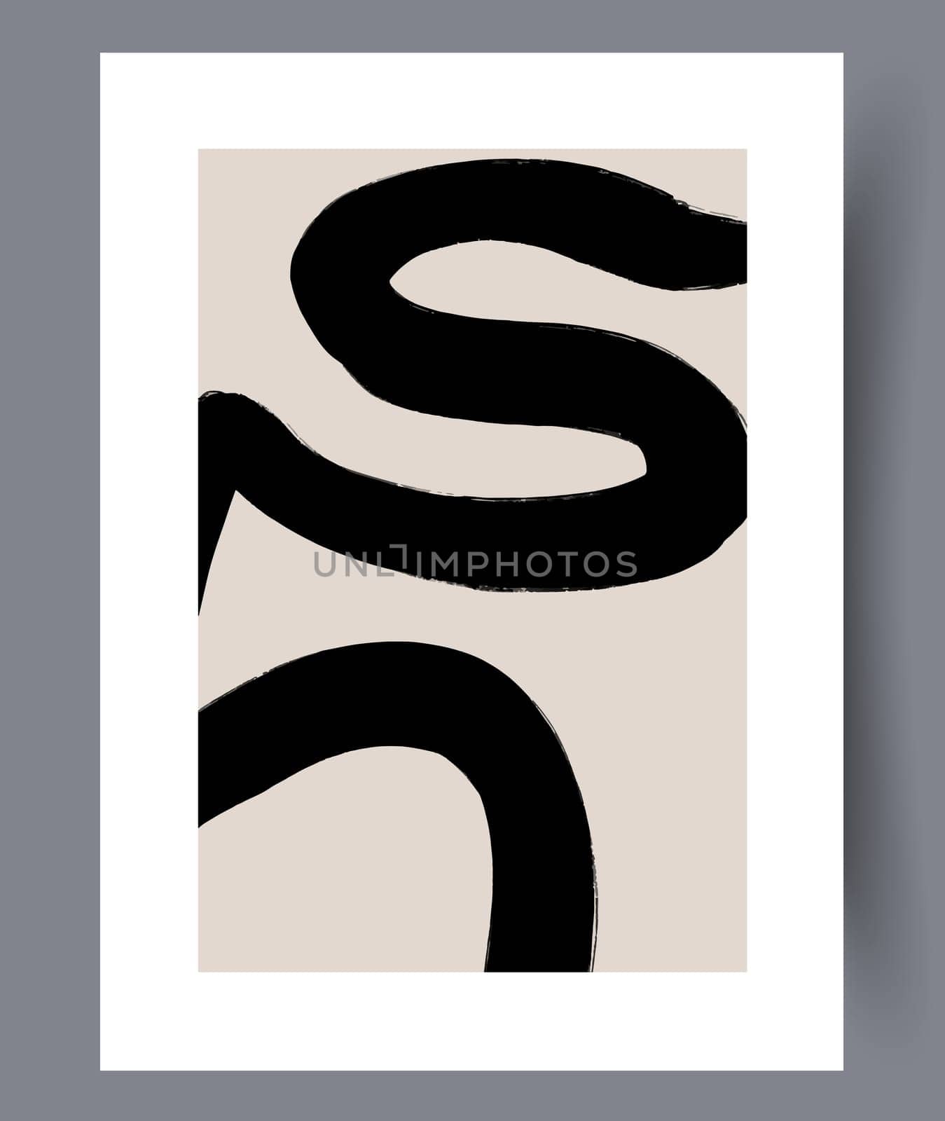Printable wall art vector poster set. Hand drawn minimalism design for scandinavian interior.
