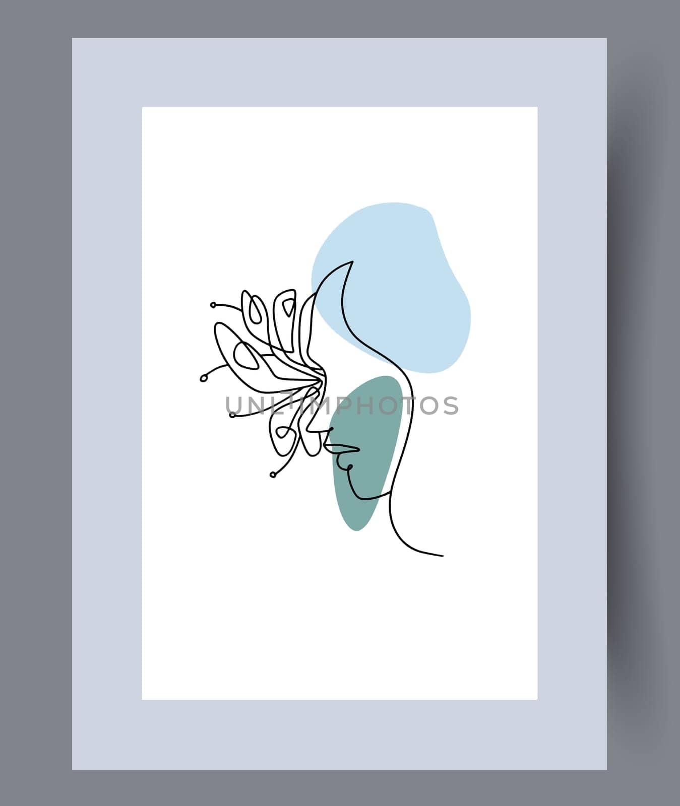 Printable wall art vector poster set. Hand drawn minimalism design for scandinavian interior.