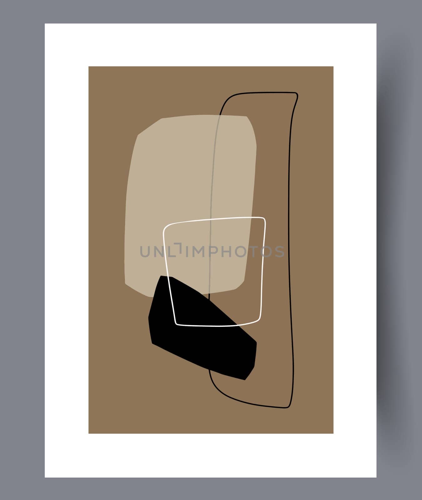Printable wall art vector poster set vector. Vector illustrationPrintable wall art vector poster set. Hand drawn minimalism design for scandinavian interior.