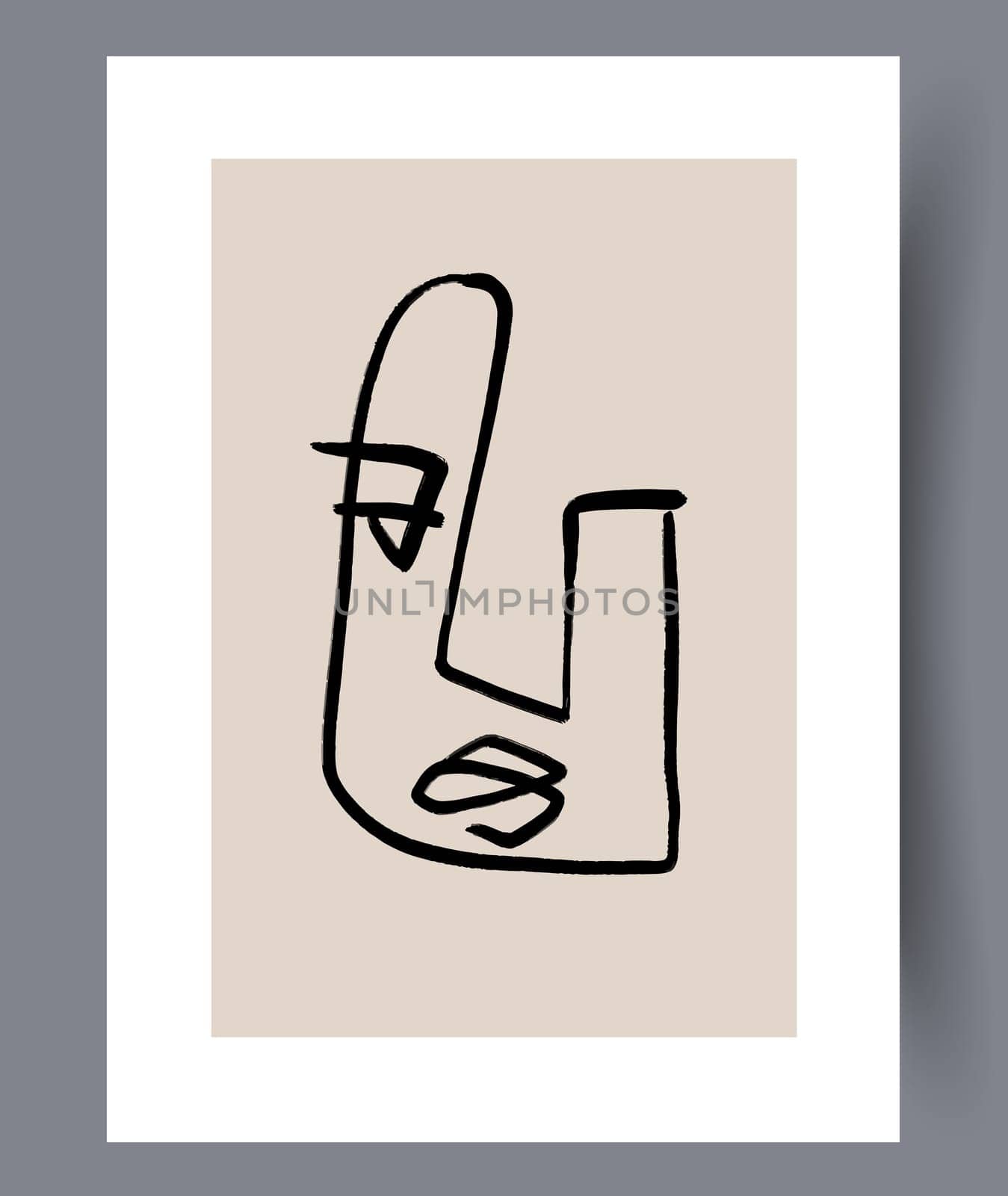 Printable wall art vector poster set. Hand drawn minimalism design for scandinavian interior.