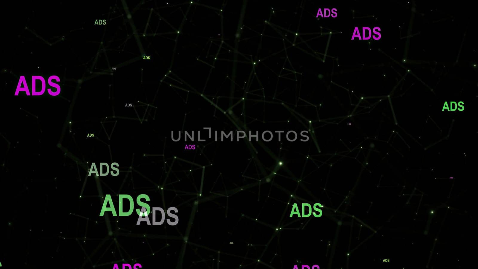 Adds text against network  background,Adds text against network  background