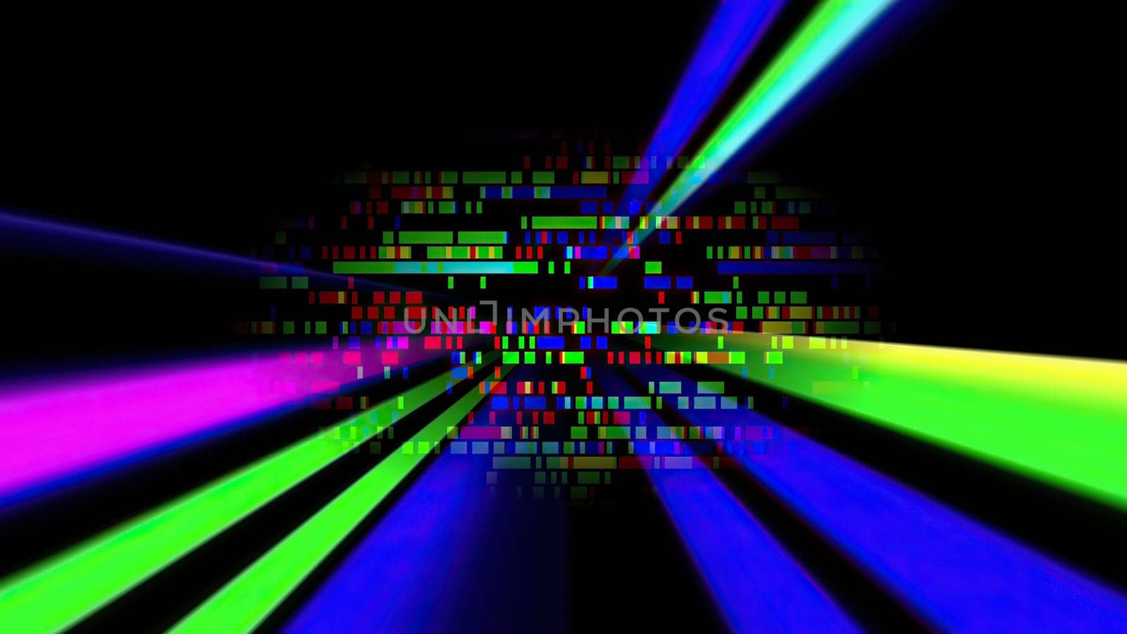 Colorful light rays and pixels,Colorful light rays and pixels