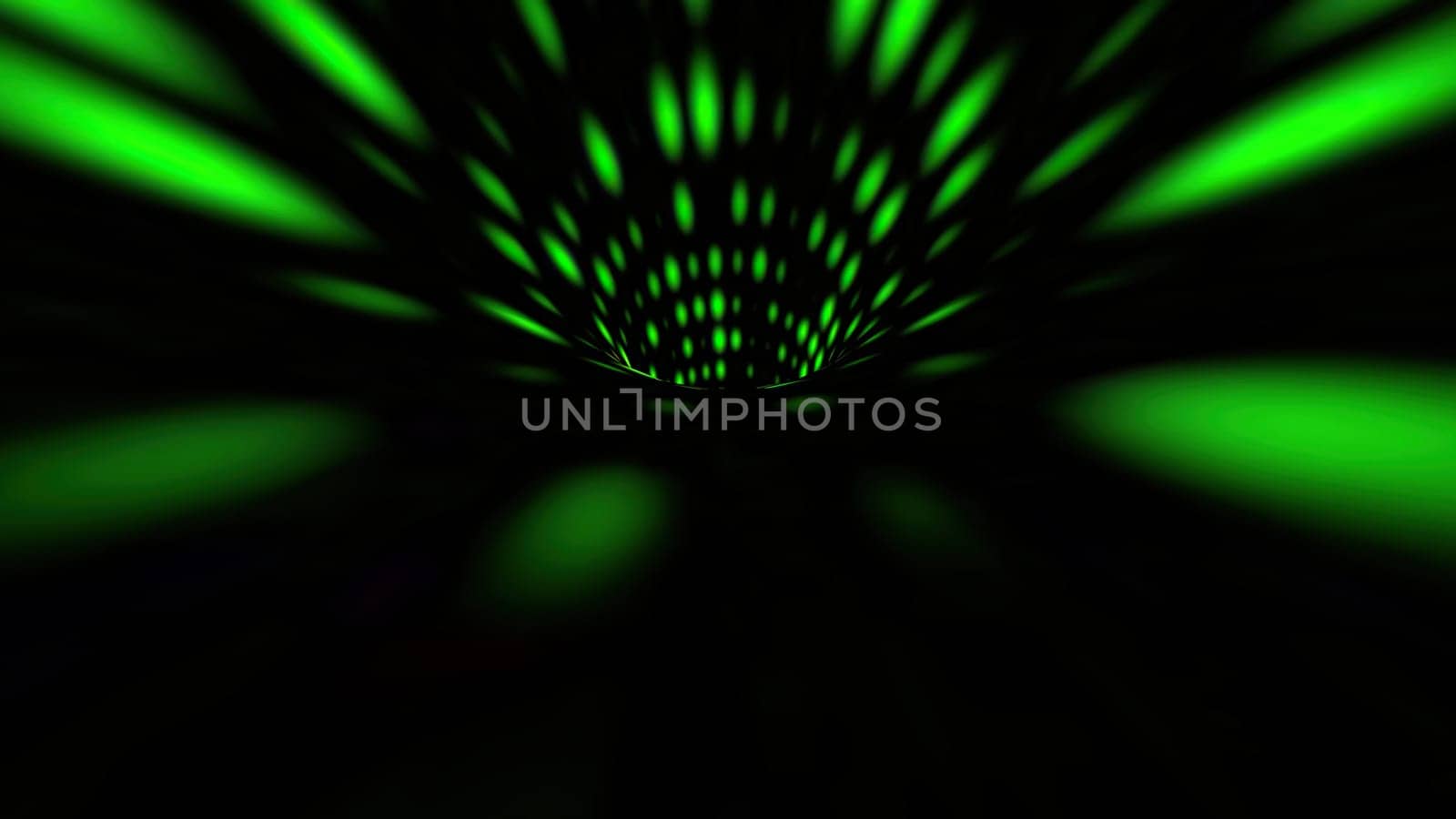 Driving through green dots tunnel,Driving through green dots tunnel