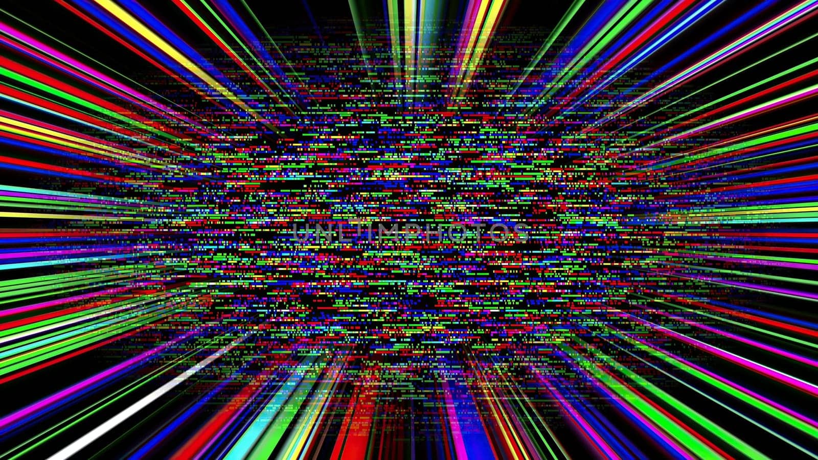 Colorful light rays and pixels,Colorful light rays and pixels