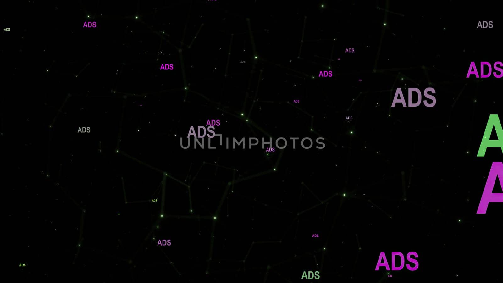 Adds text against network  background,Adds text against network  background