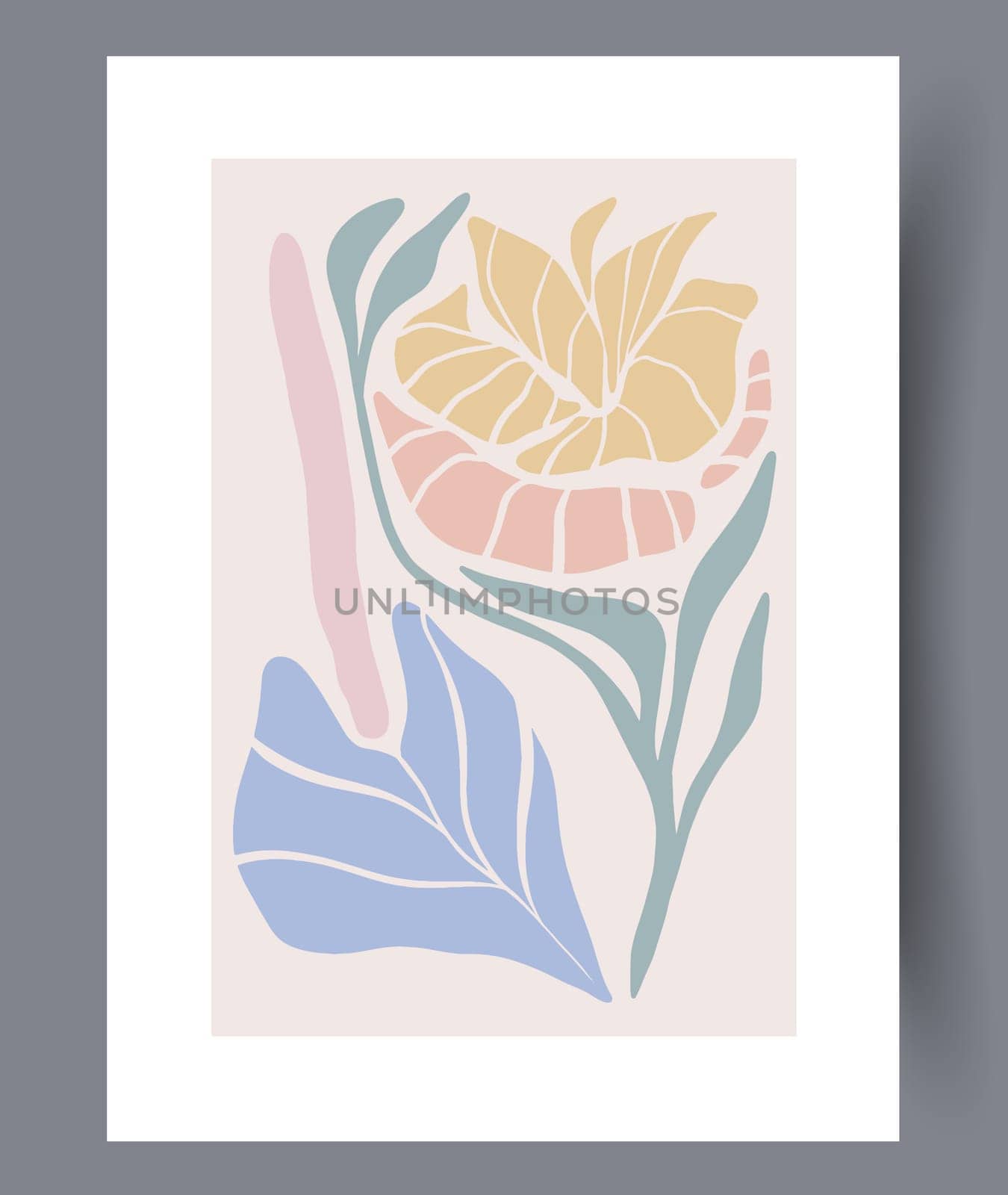 Printable wall art vector poster set. Hand drawn minimalism design for scandinavian interior.