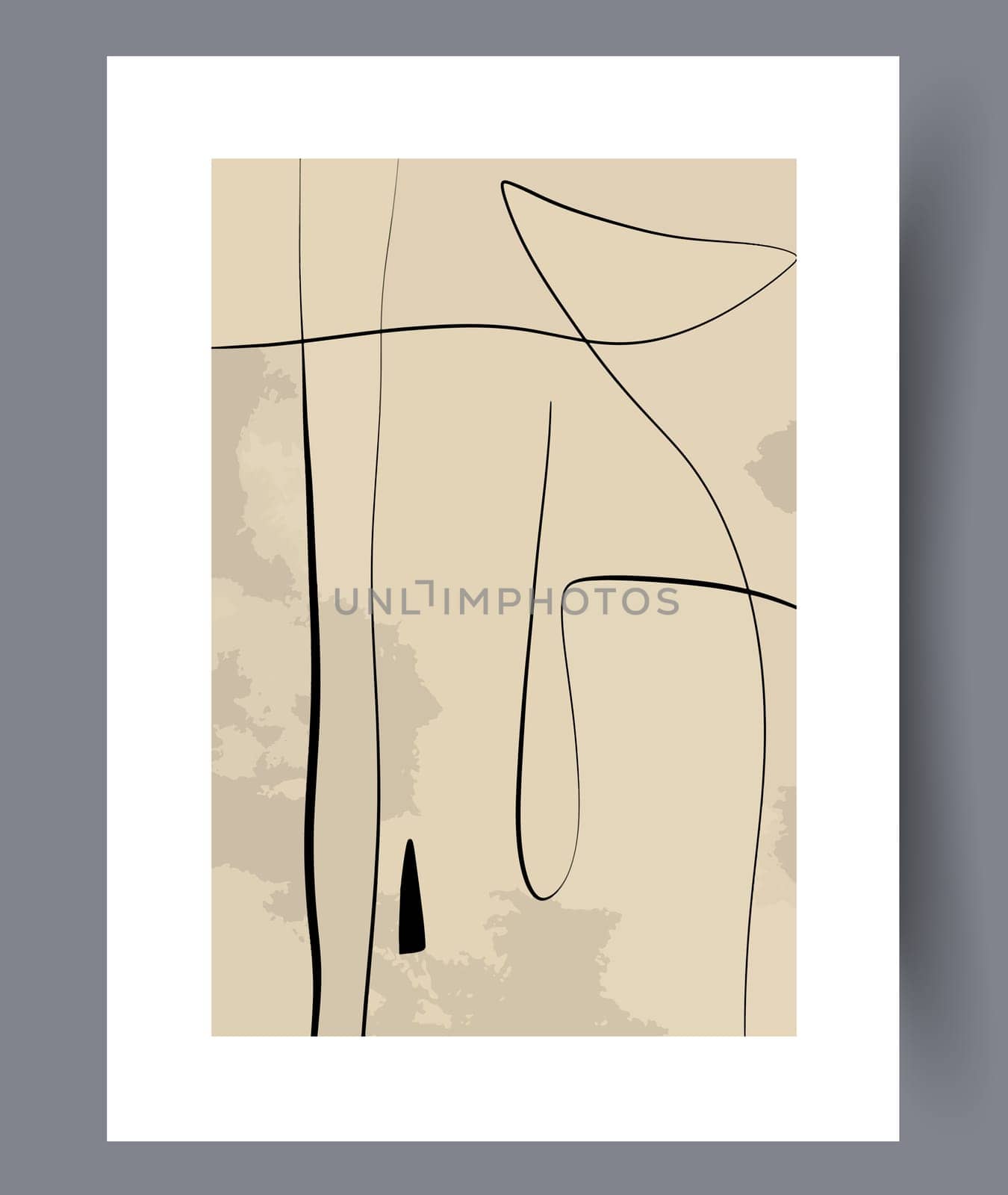 Printable wall art vector poster set vector. Vector illustrationPrintable wall art vector poster set. Hand drawn minimalism design for scandinavian interior.