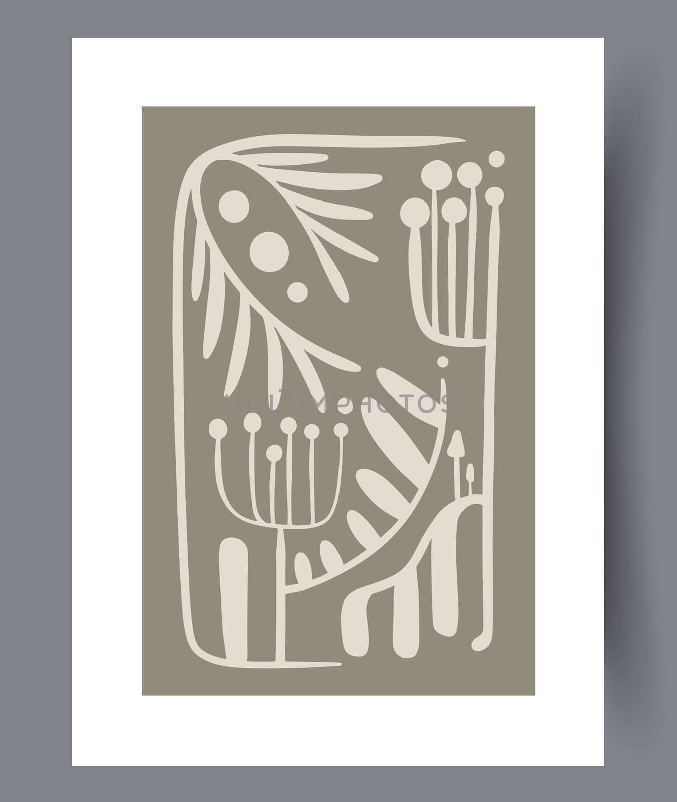 Printable wall art vector poster set. Hand drawn minimalism design for scandinavian interior.