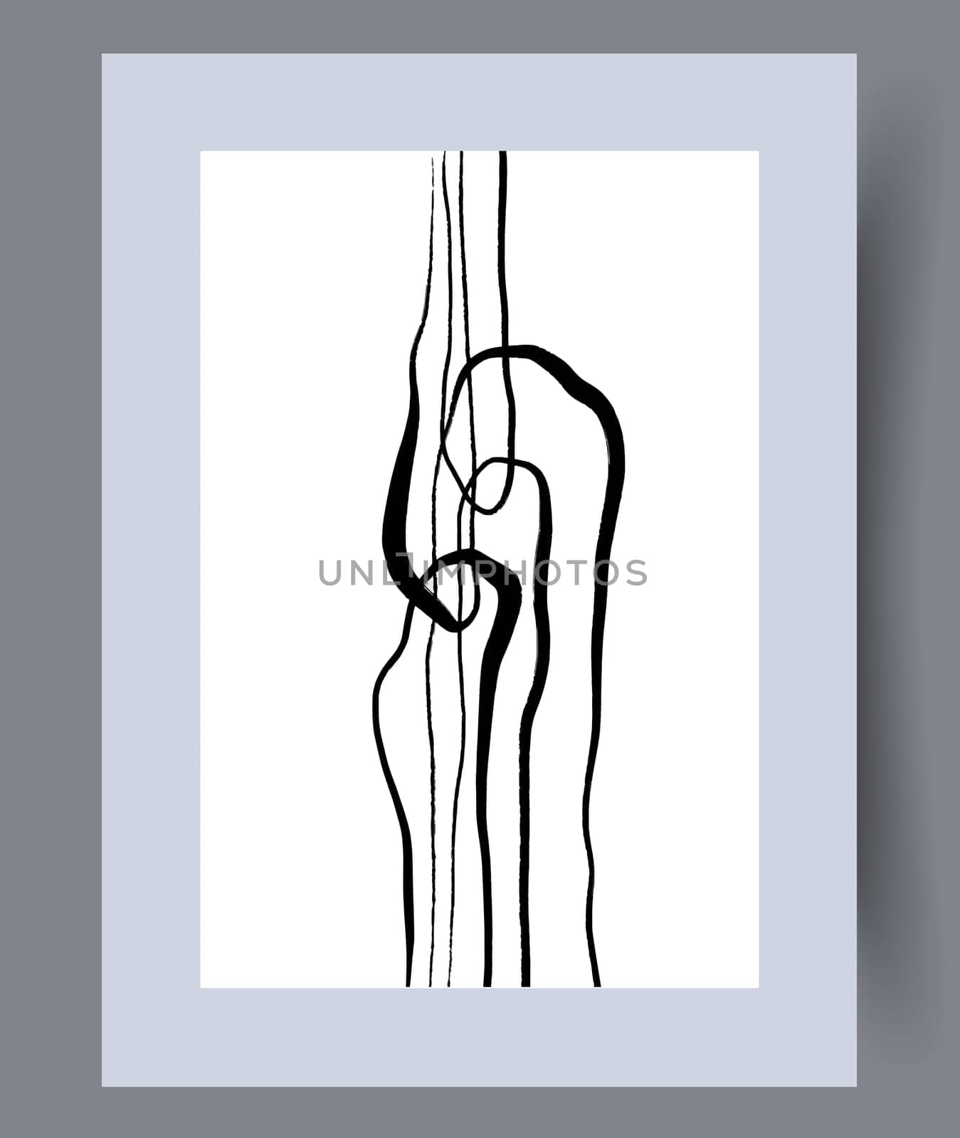Printable wall art vector poster set. Hand drawn minimalism design for scandinavian interior.