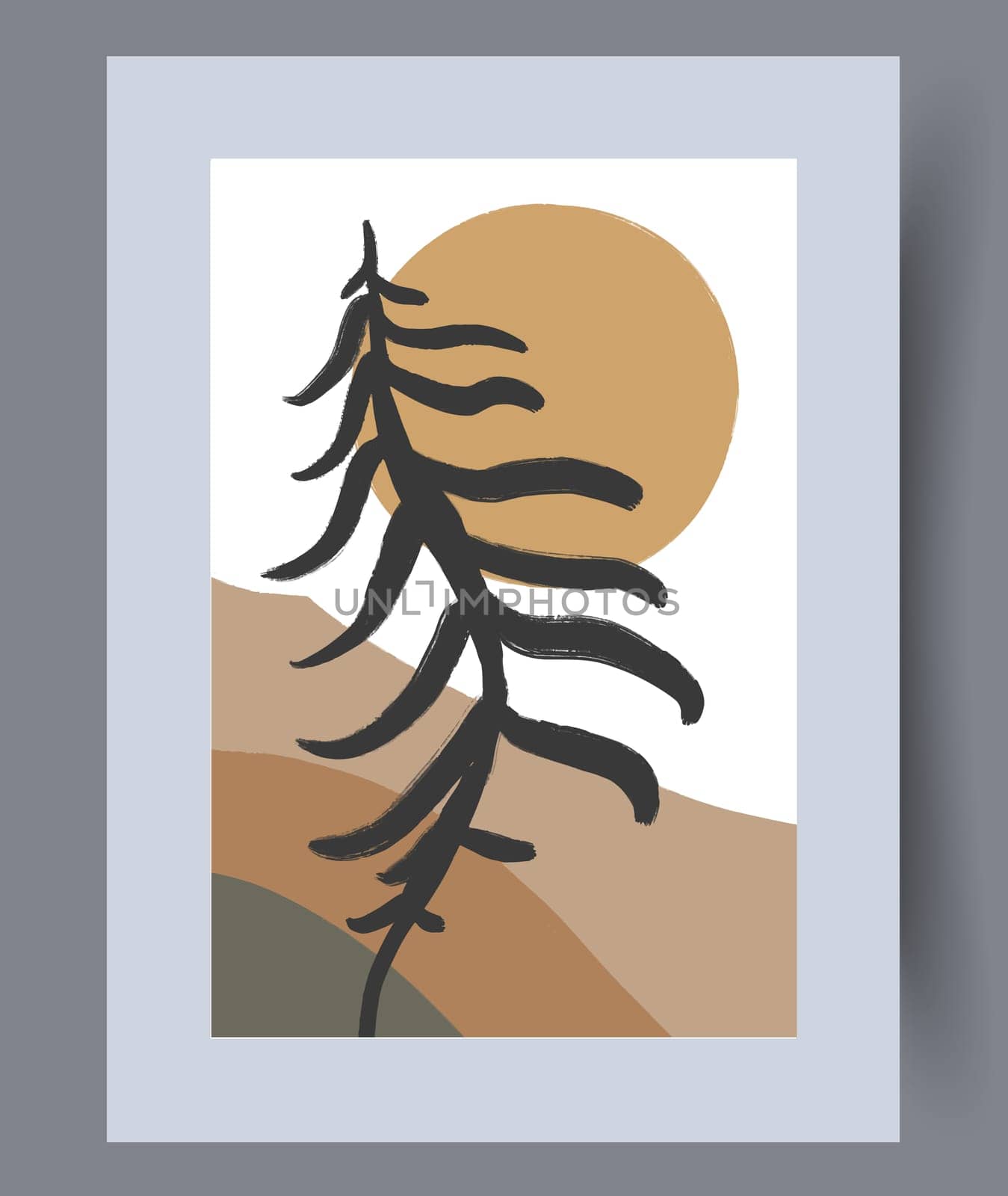 Printable wall art vector poster set. Hand drawn minimalism design for scandinavian interior.