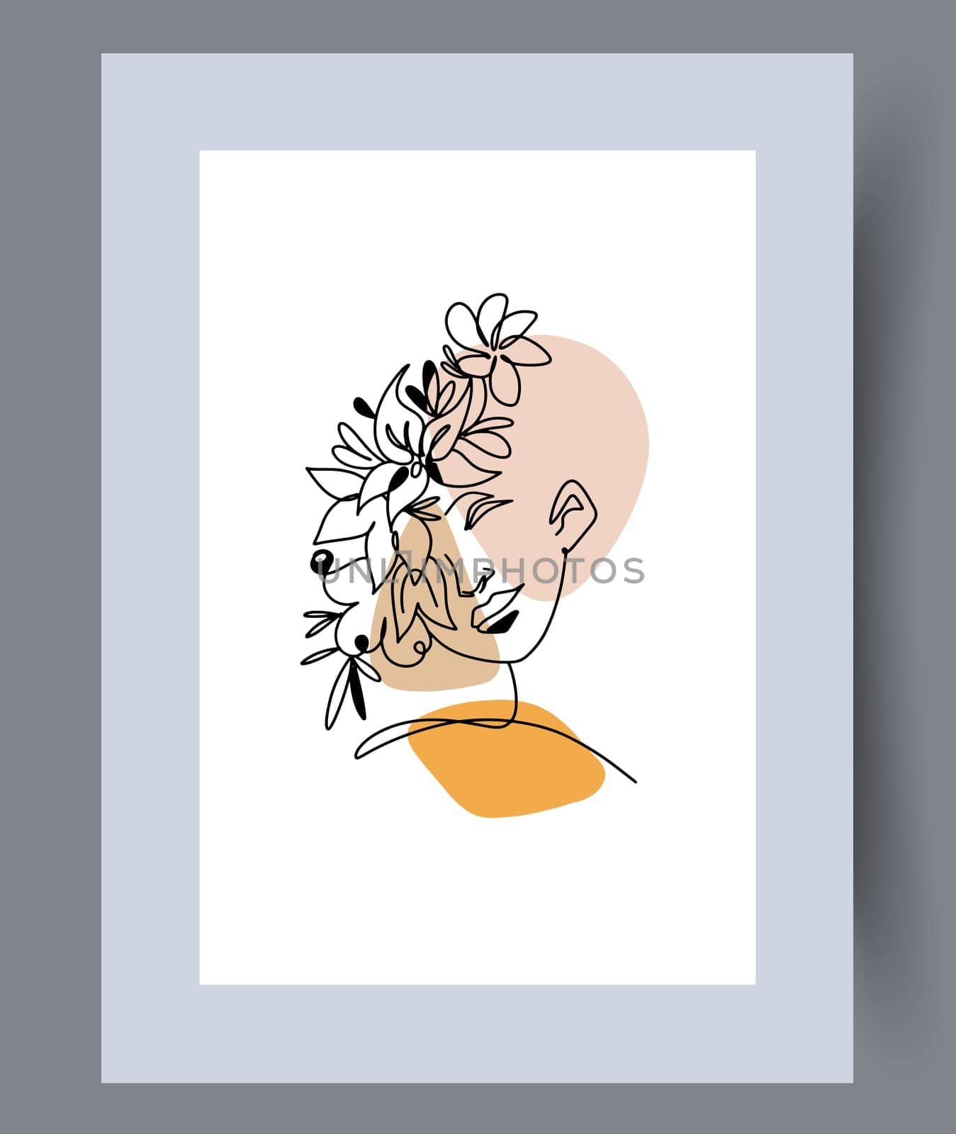 Printable wall art vector poster set. Hand drawn minimalism design for scandinavian interior.