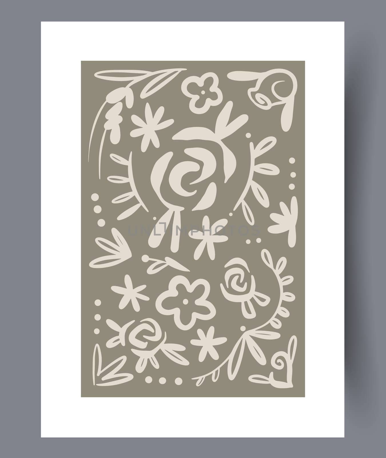 Printable wall art vector poster set. Hand drawn minimalism design for scandinavian interior.