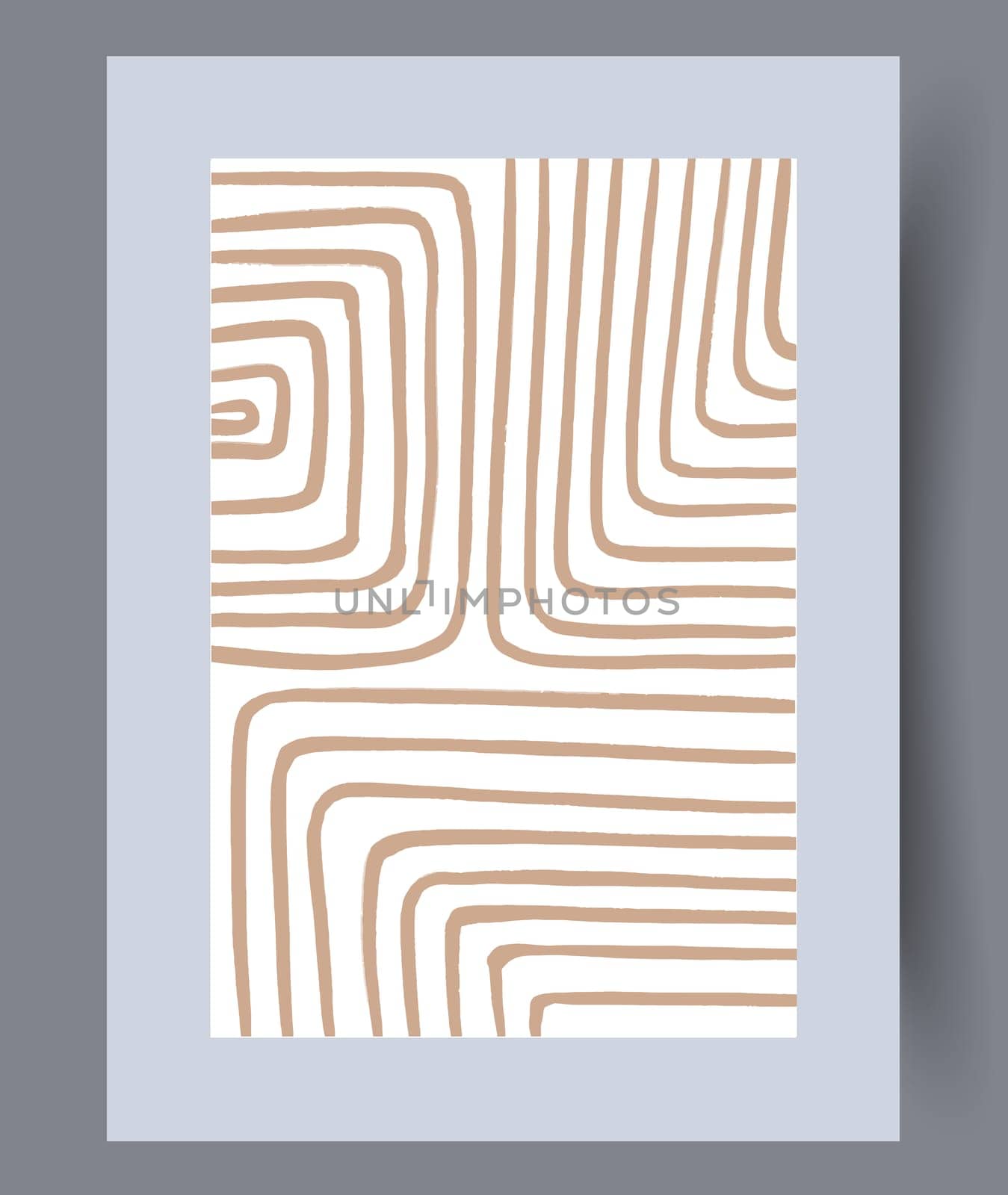Printable wall art vector poster set. Hand drawn minimalism design for scandinavian interior.
