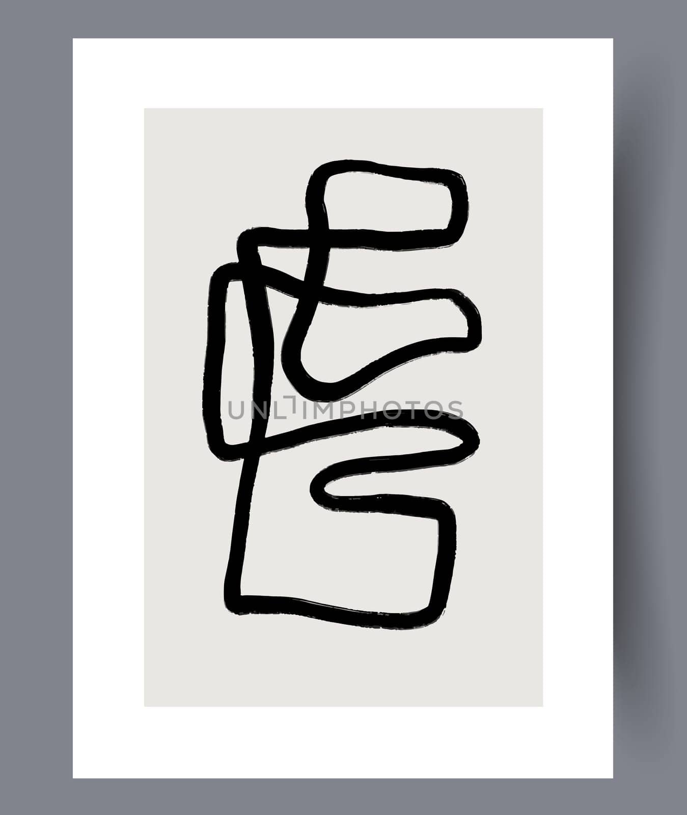 Printable wall art vector poster set. Hand drawn minimalism design for scandinavian interior.