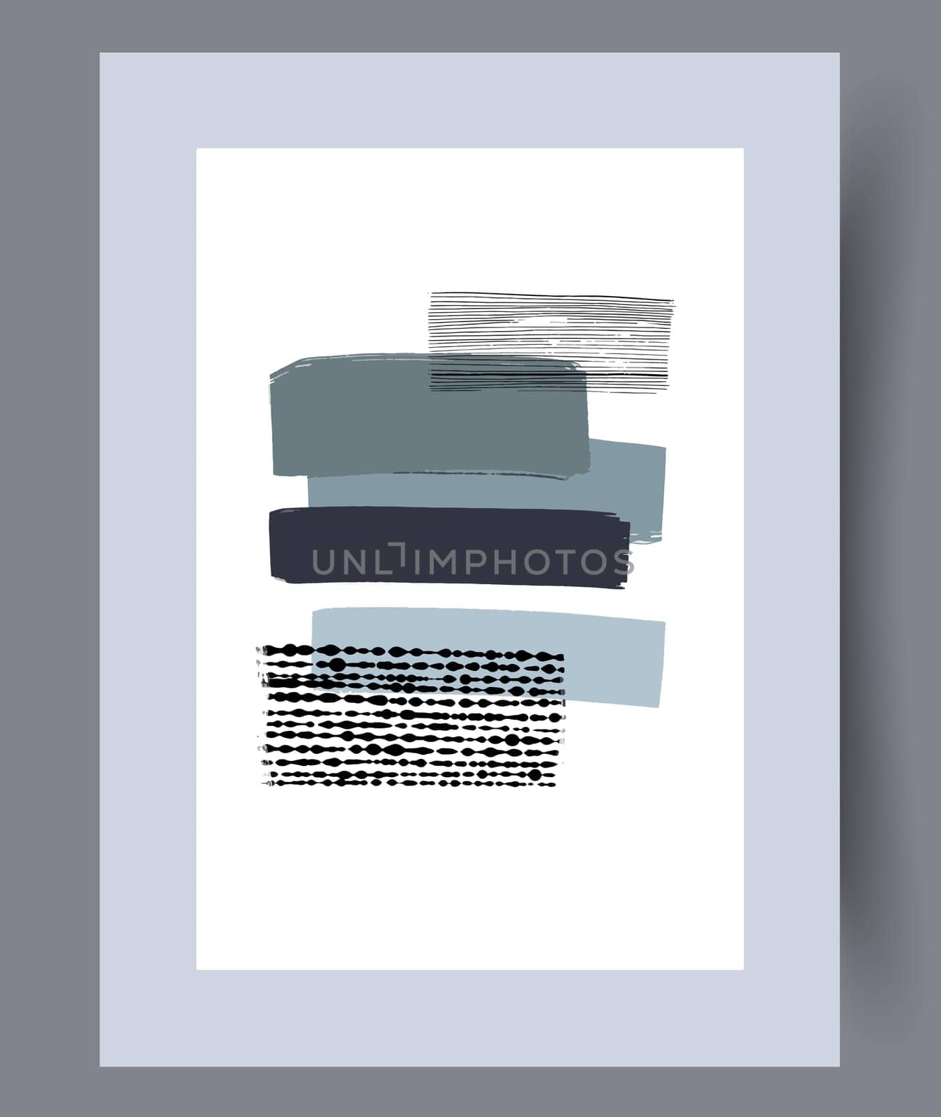 Printable wall art vector poster set. Hand drawn minimalism design for scandinavian interior.