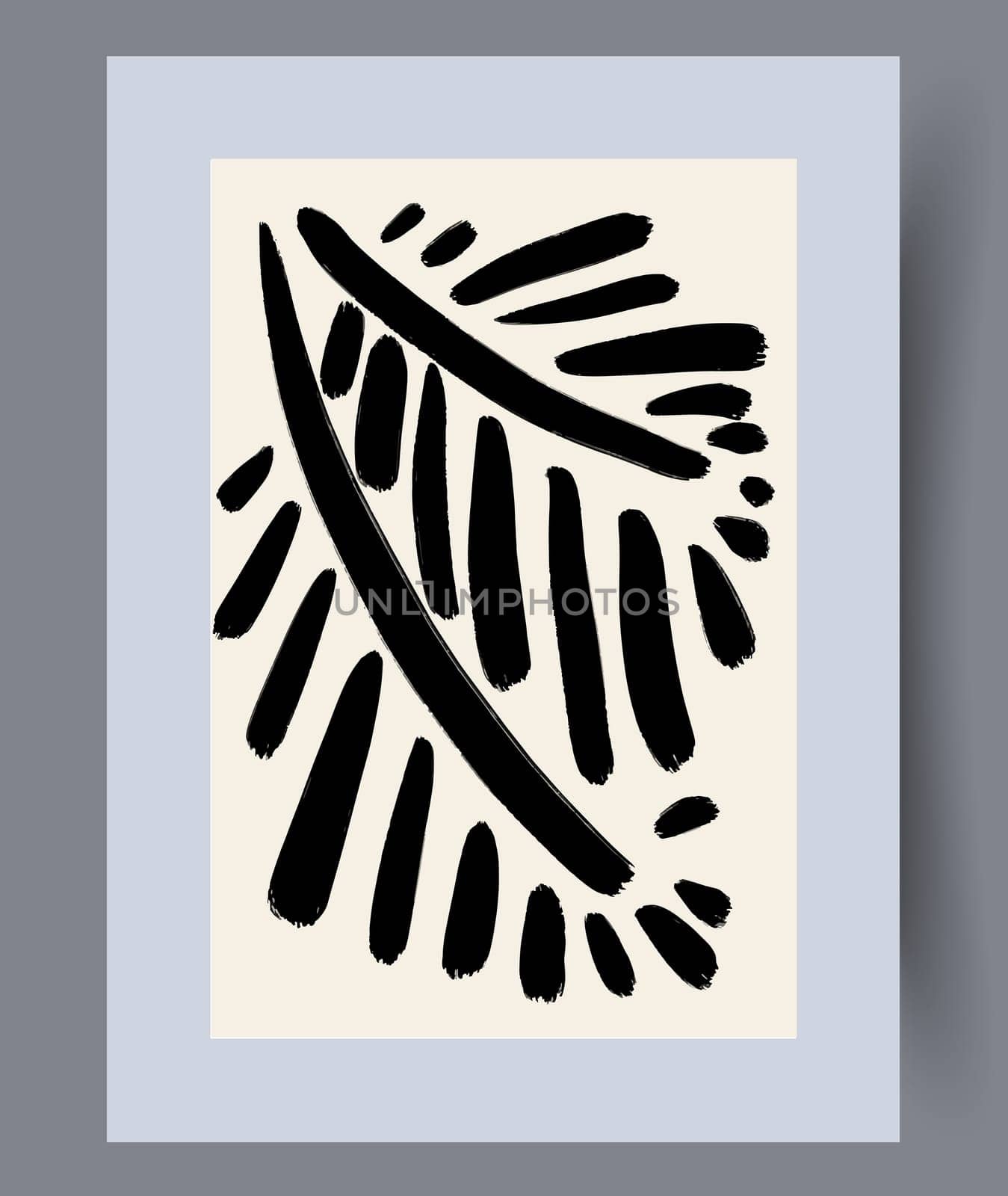 Printable wall art vector poster set. Hand drawn minimalism design for scandinavian interior.