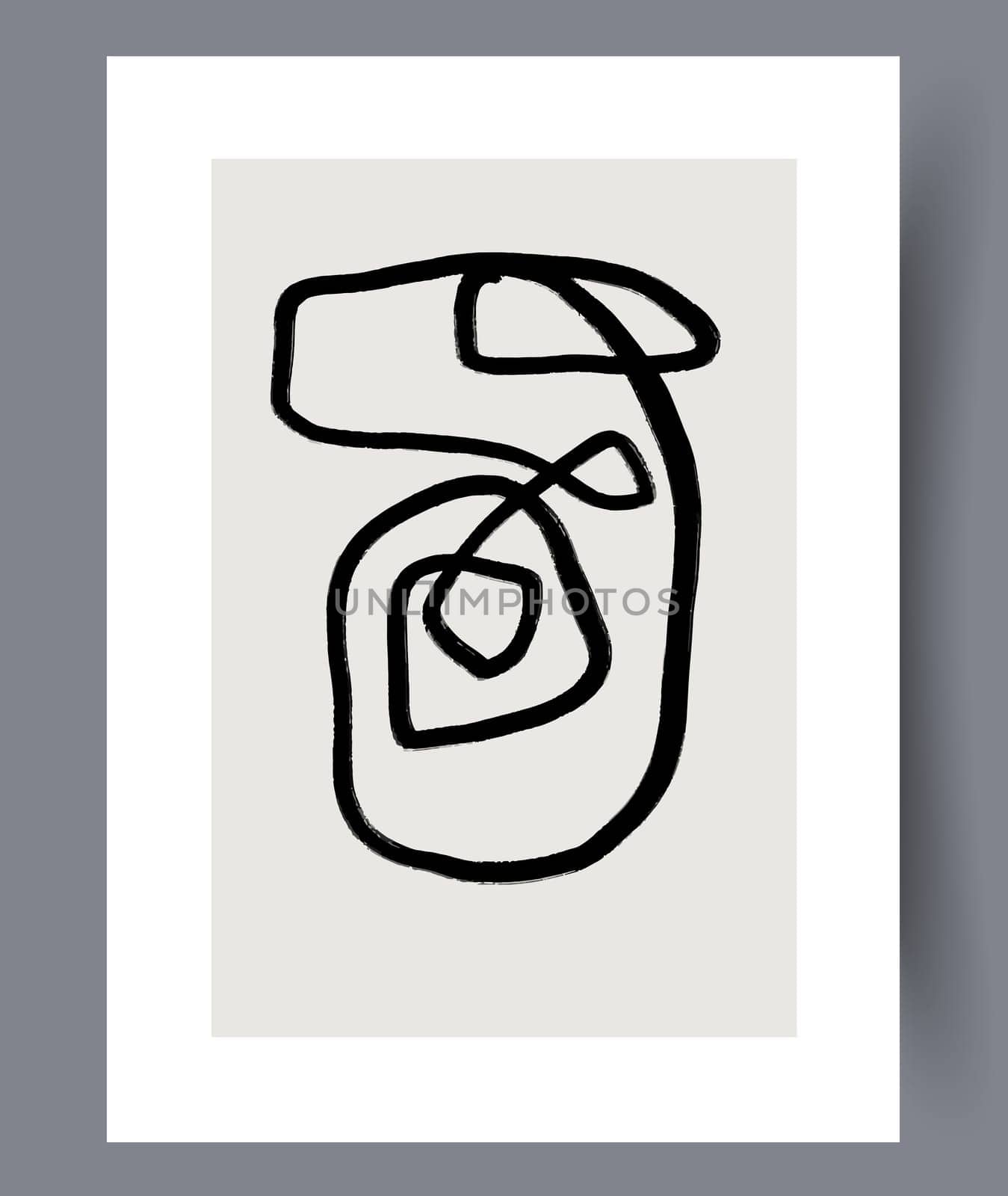 Printable wall art vector poster set. Hand drawn minimalism design for scandinavian interior.